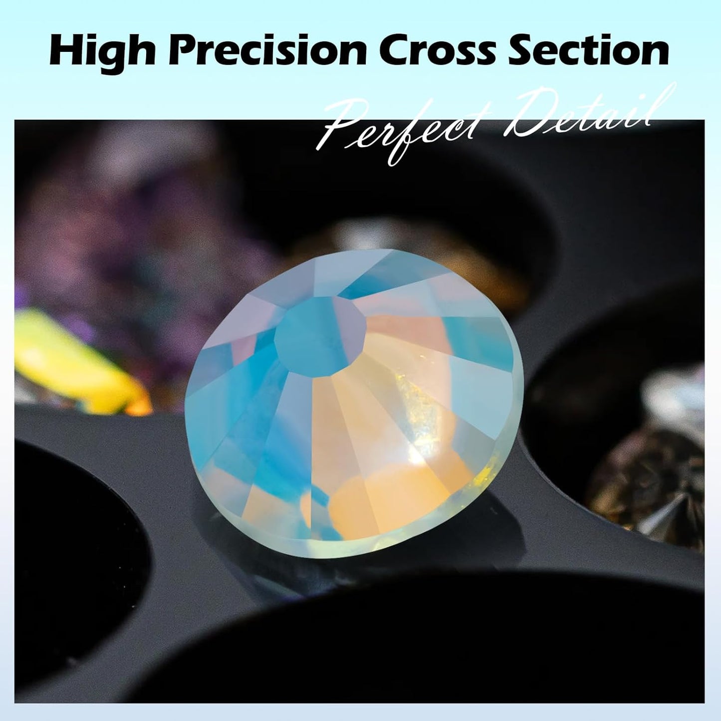 F White Flatback Rhinestones, Glass Rhinestones for Nail Art and Craft, Glue Fix, Loose Crystal Gemstones(F White, SS10, 1440pcs, 2.7-2.8mm)