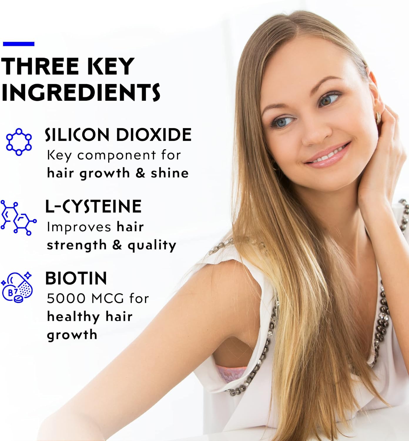 Elon Matrix 5000 - Biotin 5000mcg Vitamins for Hair Growth w/Extended Release - Promotes Healthy & Strong Hair - Pack of 3 (180 Day Supply)