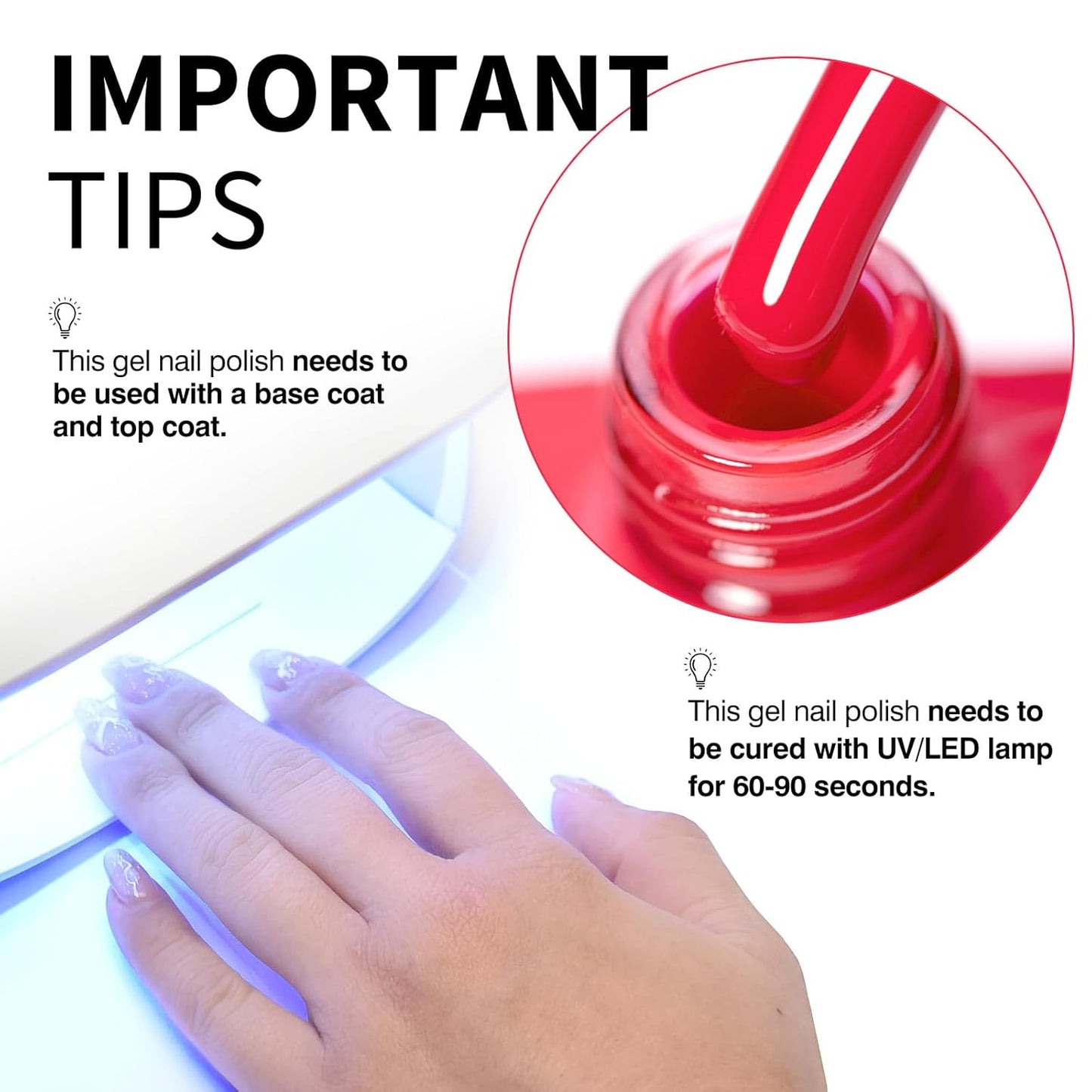 CANNI Pink Gel Polish - Hot Pink Color, 1Pcs U V Gel, Gloss Soak Off For Salon & DIY French Nail Manicure