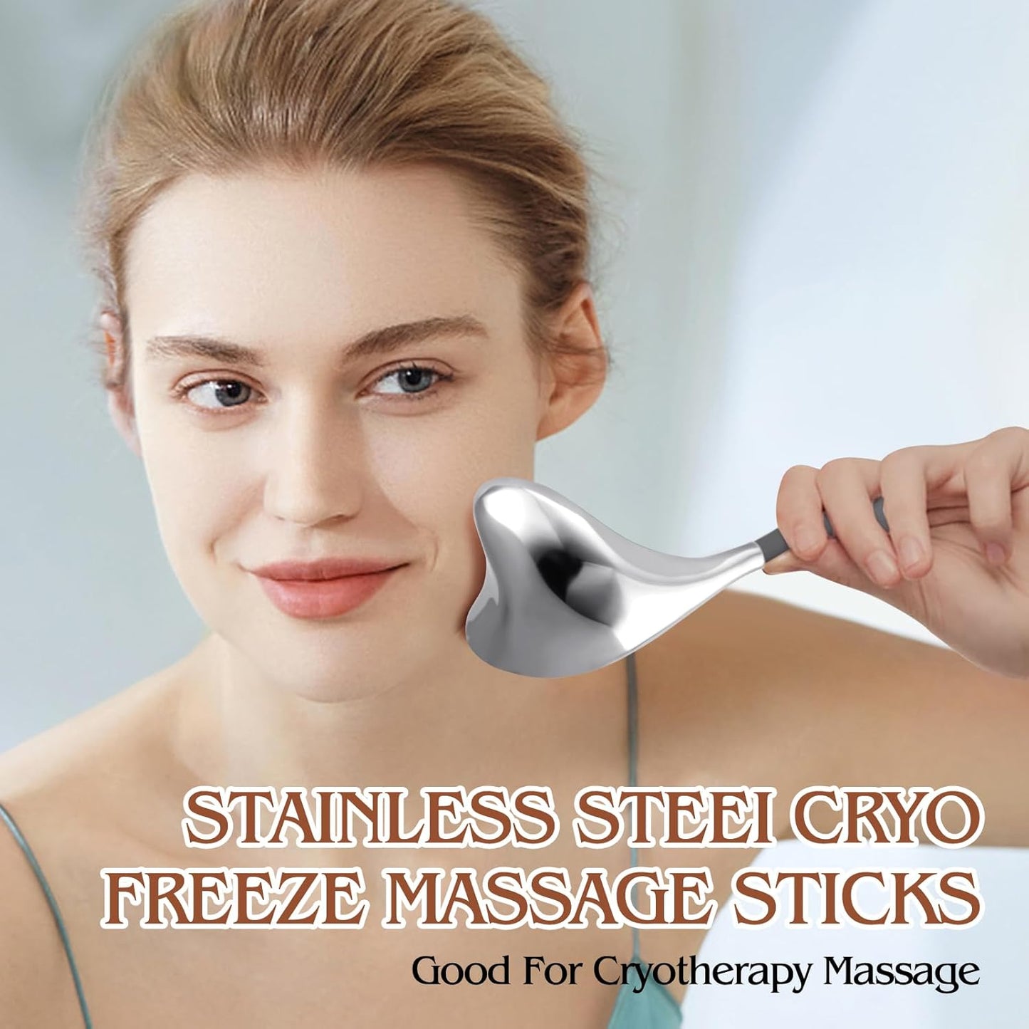 Running man Cryo Sticks-Gua Sha and Massage 2-in-1, Ice Globes for Face-Wrinkle Reduction & Dark Circle Relief, Stainless Steel Facial Massage Tool for Skin Tightening Cooling Globes.