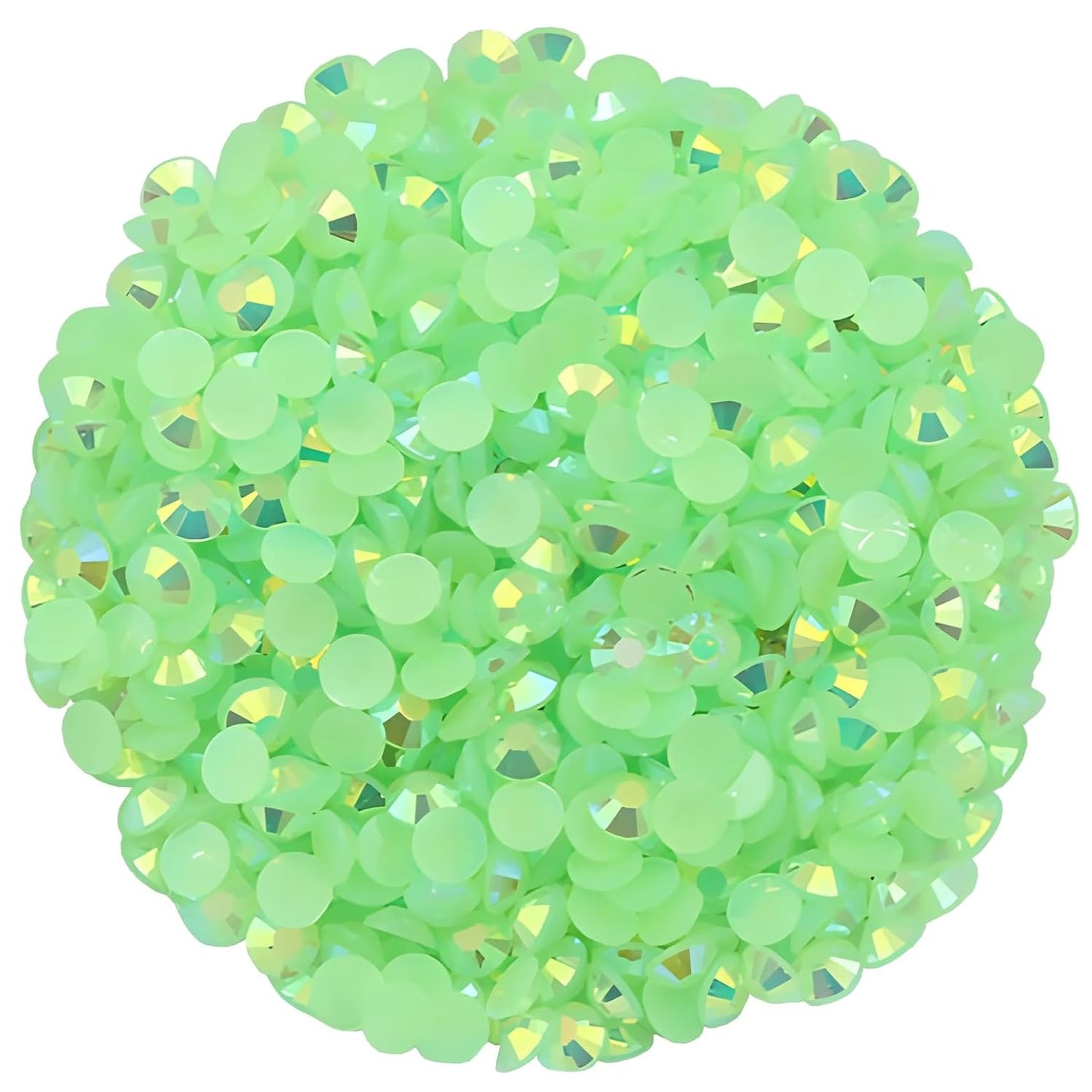 1440 Pcs SS20 5mm Flatback Rhinestones for Nails Art Crafts Glitter Round Shine Gems AB Crystals DIY Clothes Shoes （Green AB）