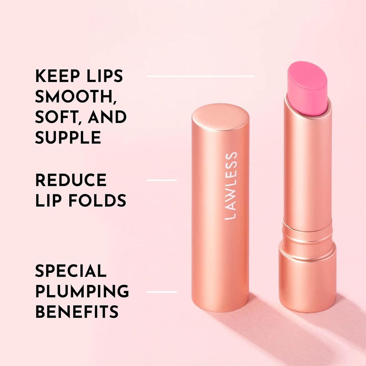 "LAWLESS Forget the Filler Lip Plumping Line-Smoothing Tinted Balm, Baby Doll, Pink, 0.09 Ounce"
