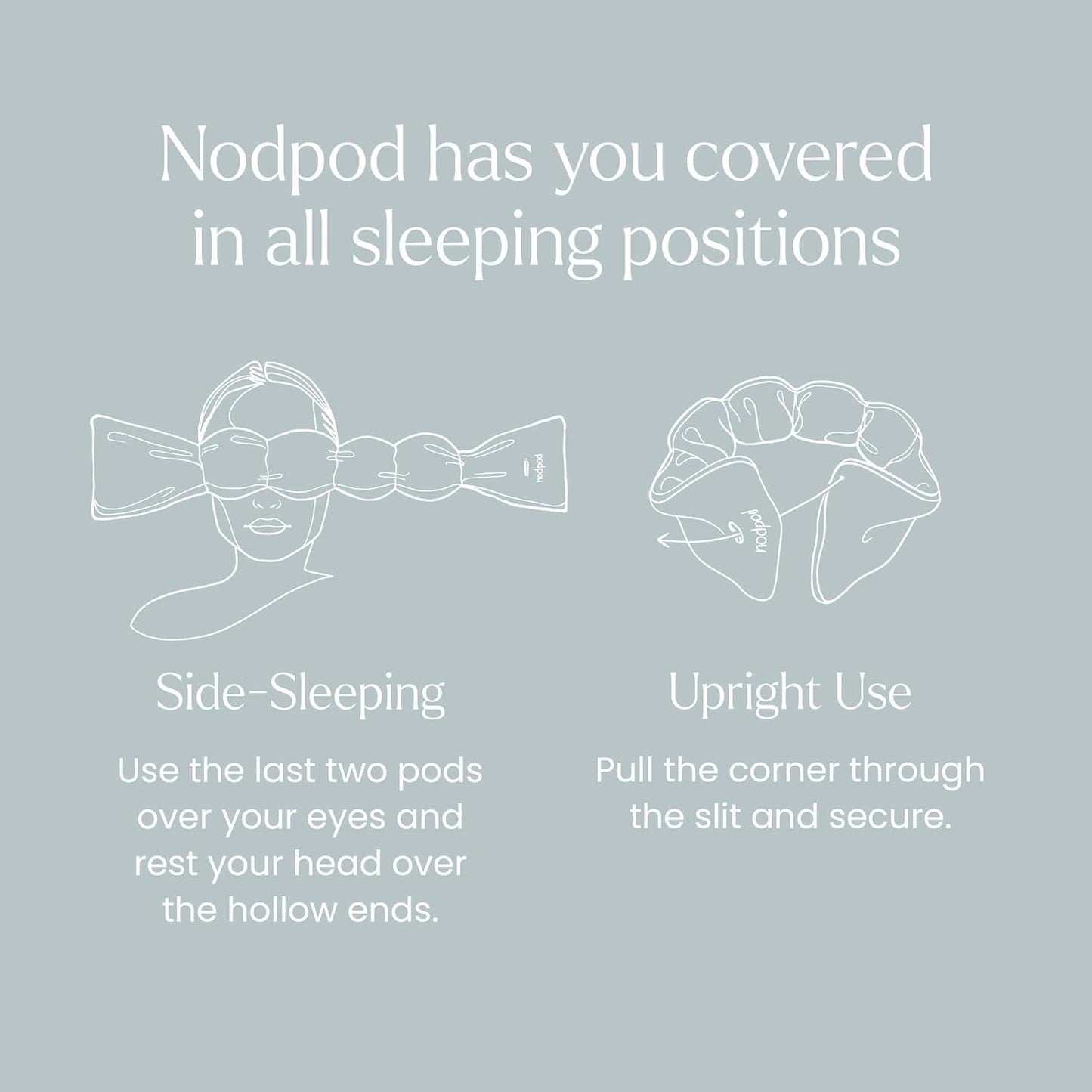 Nodpod Gentle Pressure Silk Sleep Mask | Patented Light Blocking Design for Sleeping, Travel & Relaxation | Bead Filled, Machine Washable (Willow)