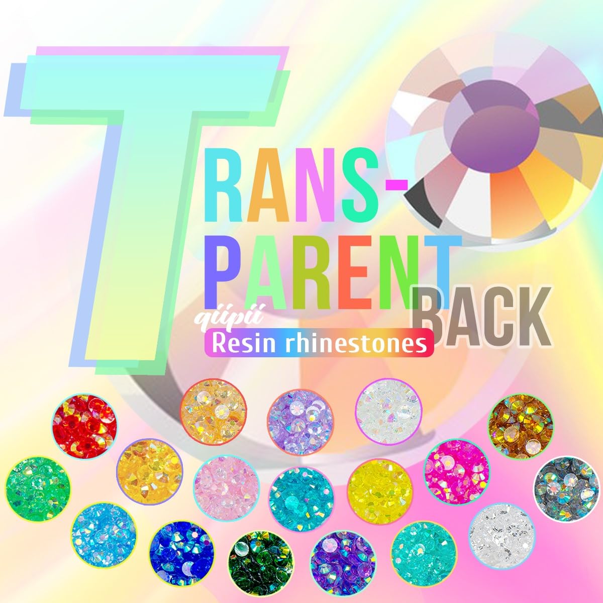 16000PCS 3mm 4mm 5mm Transparent AB Resin Rhinestones for Crafting Clear AB Flatback Jelly Stones Bulk SS10 SS16 SS20 Diamonds Gems Charms for Nails Face Eyes Makeup Tumblers Bottles DIY Crafts