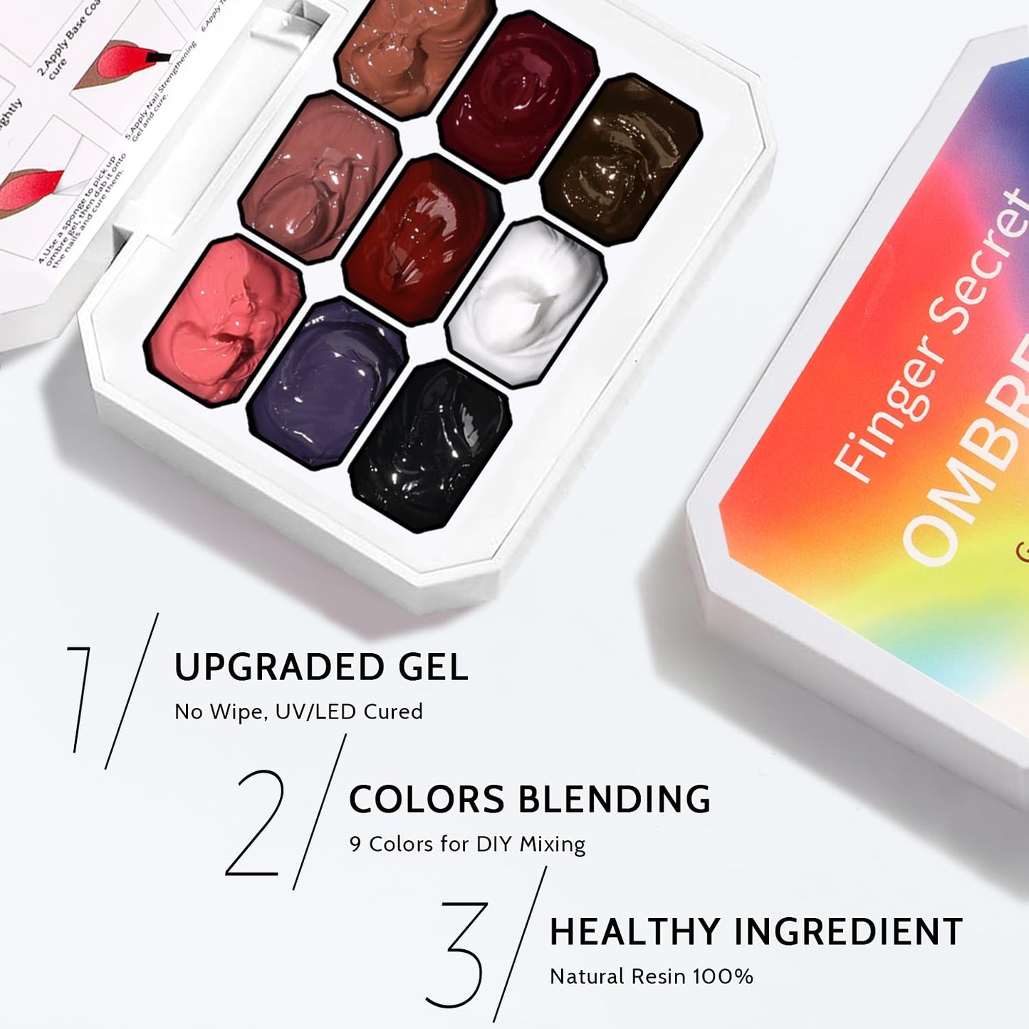 Sponge Pat Paint Nail Gel & Tools Kit, 9 Colors Ombre Nails Gradient Gel Nail Blush Blooming Aura Nails Drawing Stripper Floral Painting Nail Art, No Wipe, UV/LED Curing (9 Colors Set H)