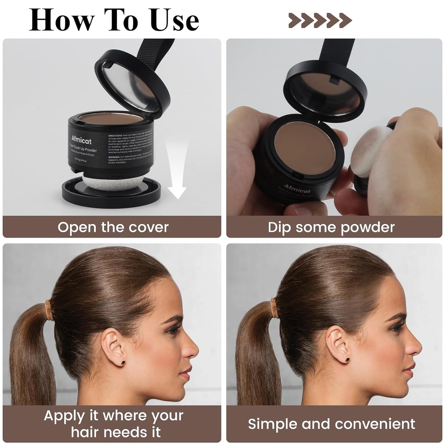 Instant Hairline Powder, Root Touch Up Hair Color for Gray Coverage and Thinning Hair, Root Cover Up Conceals Hair Loss & Bald Spots, Natural and Non-Greasy Hair Color for Women & Men, Light-Brown