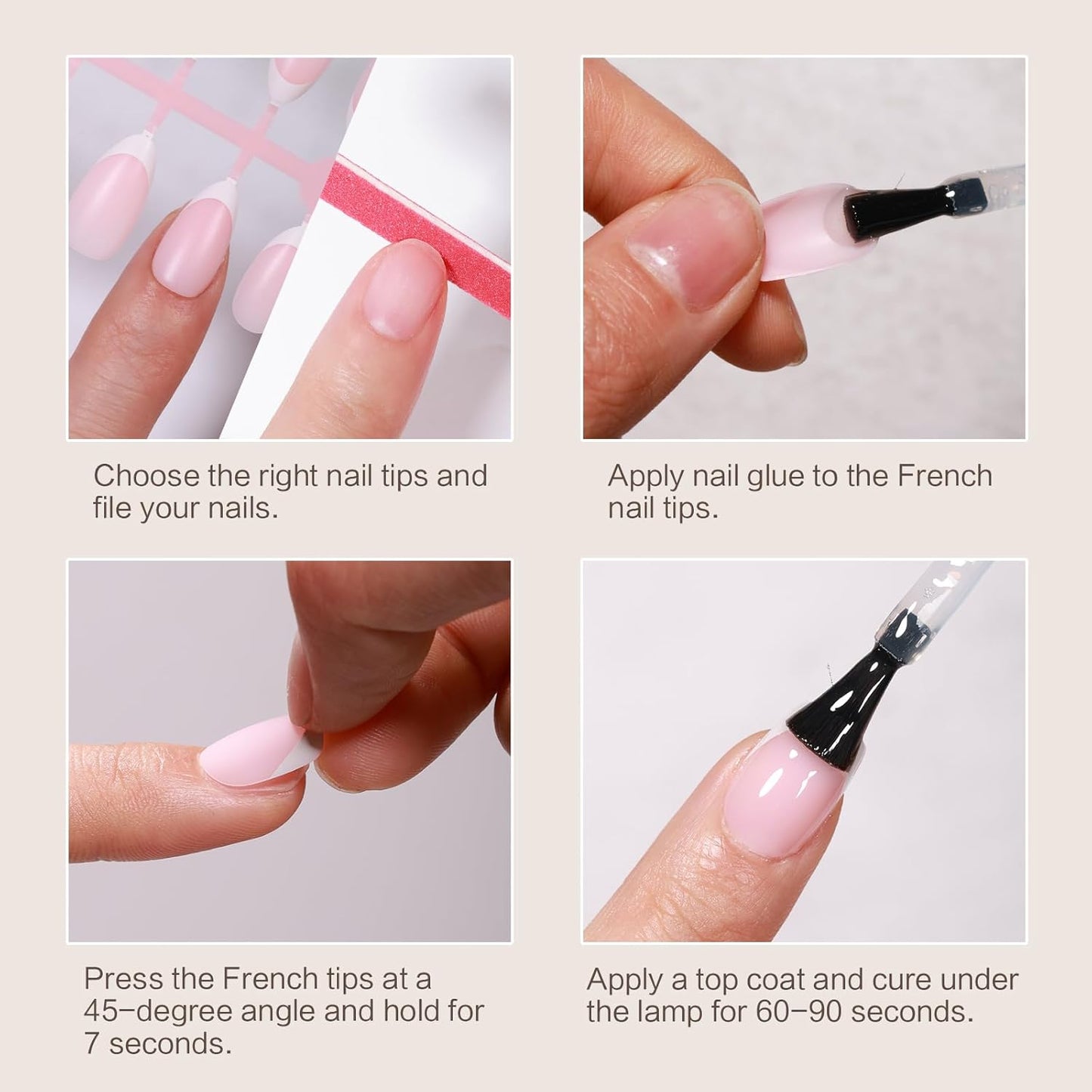 French Tip Press on Nails, 160PCS Gel Nail Tips with 5 Strips, 16 Sizes Pre-applied Primer Classic French Fake Nails, No Need to File, Almond Pink, DIY Nails Art Design Gifts for Women