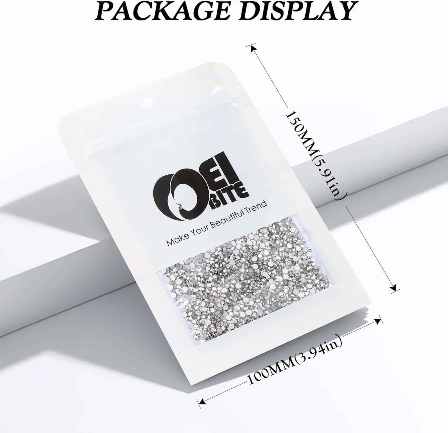 Silver Flatback Rhinestones, Glass Rhinestones for Nail Art and Craft, Glue Fix, Loose Crystal Gemstones(Silver, SS4, 2880pcs, 1.5-1.7mm)