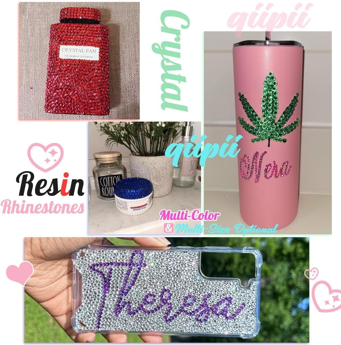 16000PCS Mystique Purple Crystal Resin Rhinestones for Crafting Dark Purple Flatback Stones 3mm 4mm 5mm Diamonds Crystals Gems for Nails Face Eyes Makeup Tumblers Bottles Crafts Clothes Shoes