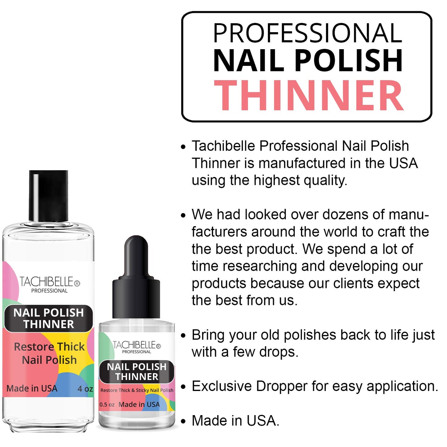 Tachibelle Nail Polish Thinner - Bring your old polishes back to life (Refill Size Kit)