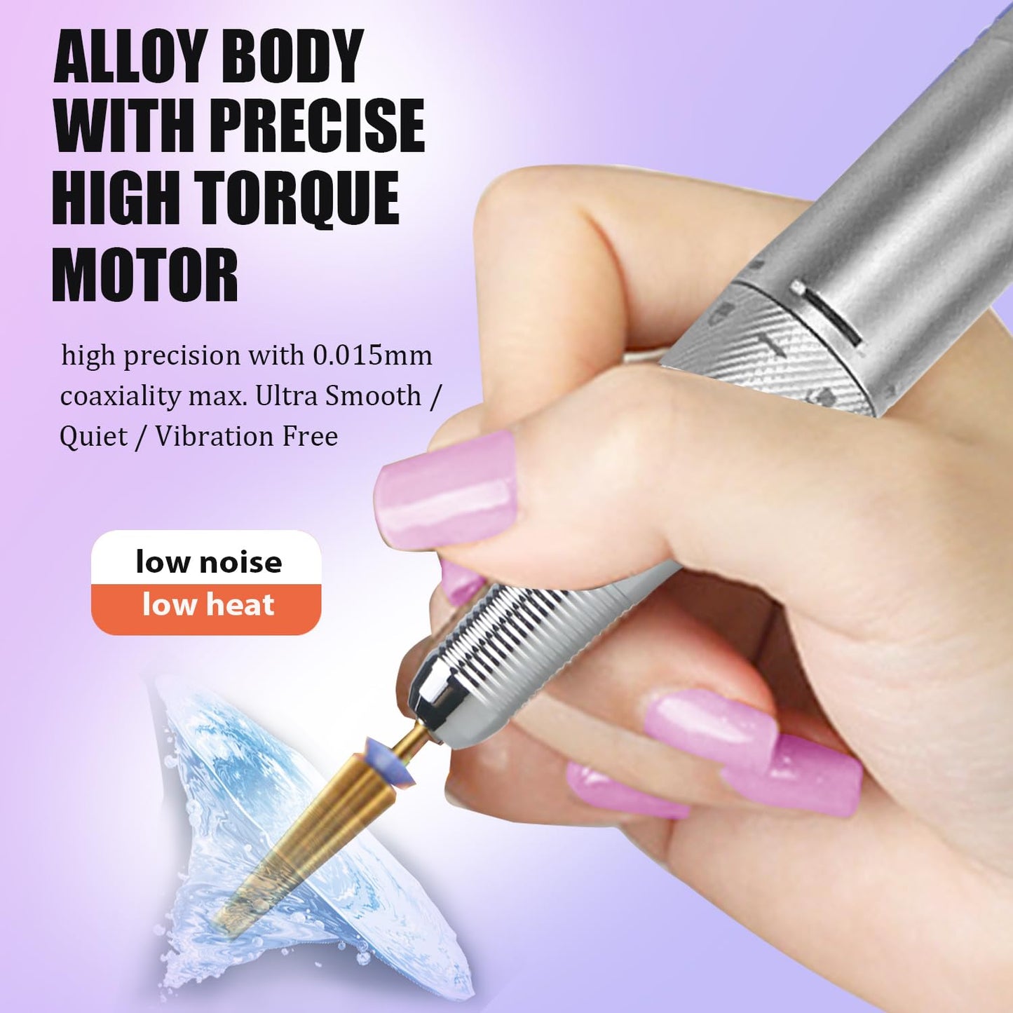 Professional Cordless Electric Nail Drill Kit – 35000 RPM Rechargeable E File with 10+ Hour Battery, 6-in-1 Bits – Portable Acrylic Gel Remover for Salon/Home,Drills para Uñas Professional