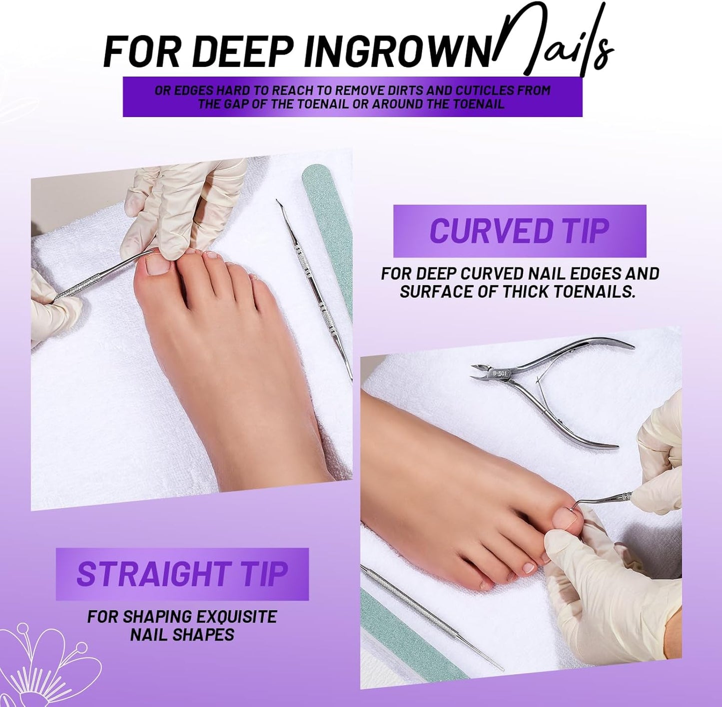 FANDAMEI Nail Care Kit, Nail Buffers and Files, Nail Cuticle Tools Kit, Nail Manicure Tools, Finger Nail File Set, Nail Buffer Block, Nail Cuticle Nippers, Ingrown Toenail Tools, Nail Care Tool Kit