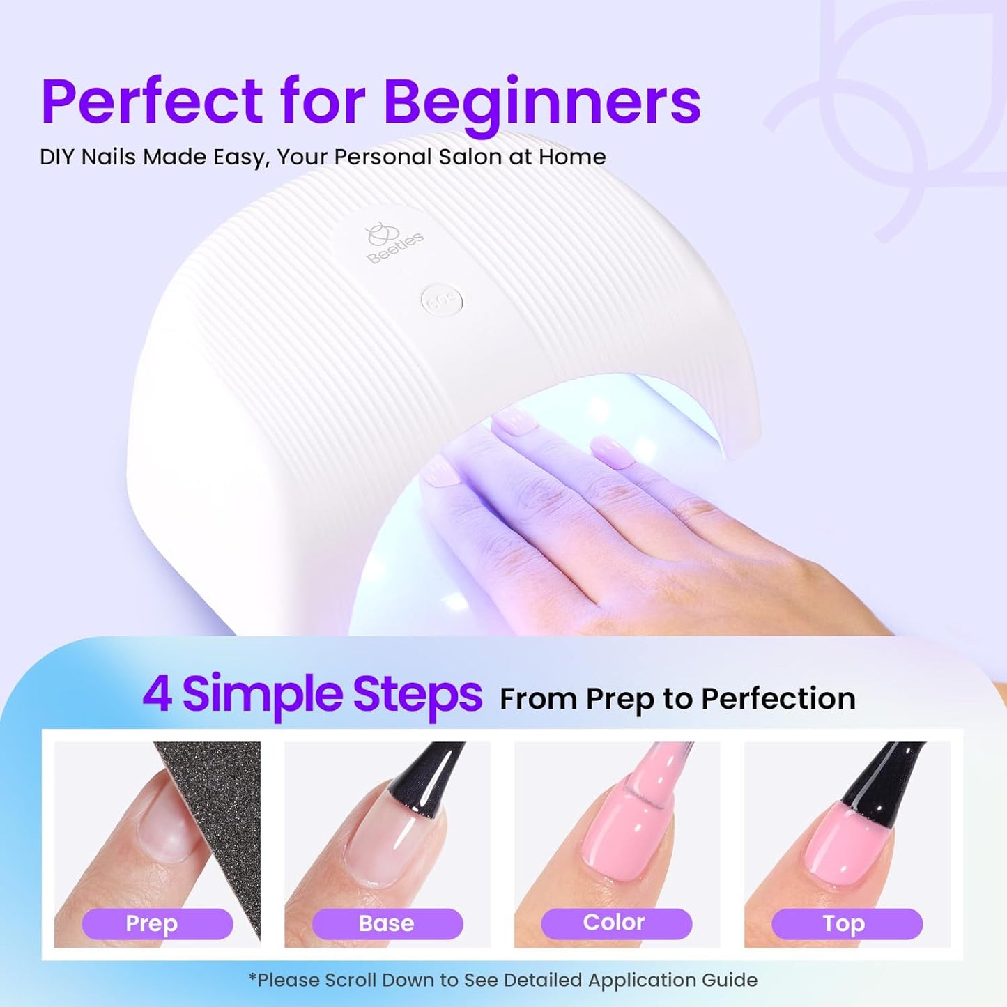 Beetles Gel Nail Polish Kit with U V Light - 31 Pcs Gel Polish Kits 20 Colors with Base and Glossy Top Coat Soak Off DIY Salon Beginner-friendly Manicure Nails Stuff Gifts for Women Teens Girls