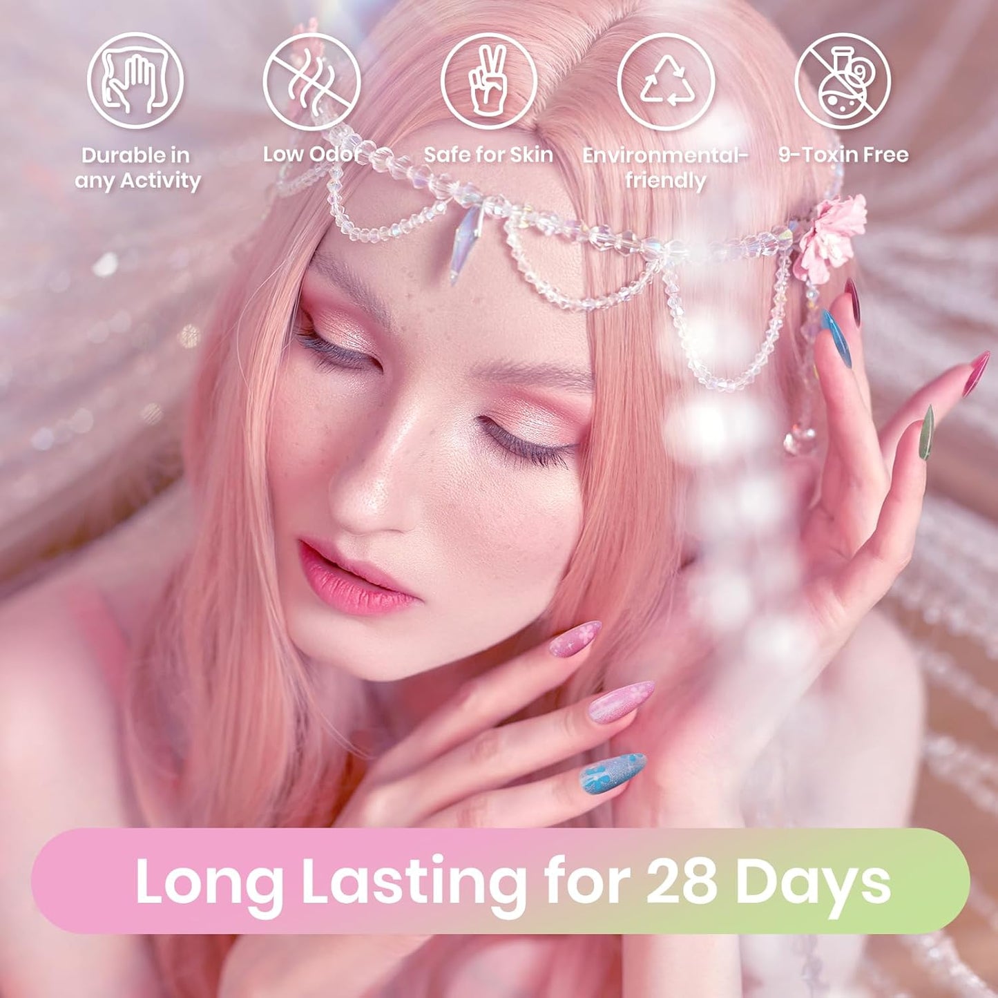 Beetles Gel Nail Polish Set, 24 Pcs 20 Colors Rainbow Pastel Neon Cat Eye Pink Purple Glitter Red Green Gel Nail Polish Kit Soak Off UV with Base Coat Top Coat Gift for Women Dreamy Wonderland