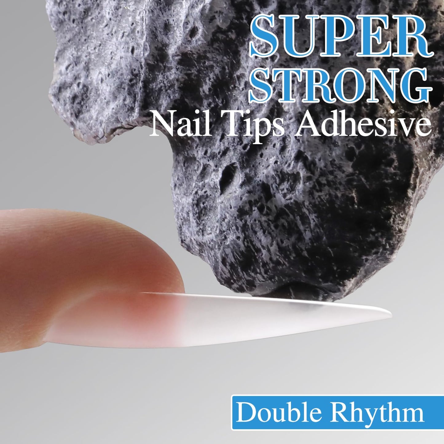 Double Rhythm 2PCS 0.5Oz Nail Glue Gel for False Acrylic Nail Tips and Press on Nails Gel Glue Nail Lamp Needed