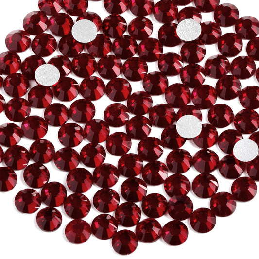 Beadsland 288pcs Flat Back Crystal Rhinestones Round Gems for Nail Art and Craft Glue Fix,Dark Siam,SS34,7.0-7.3mm