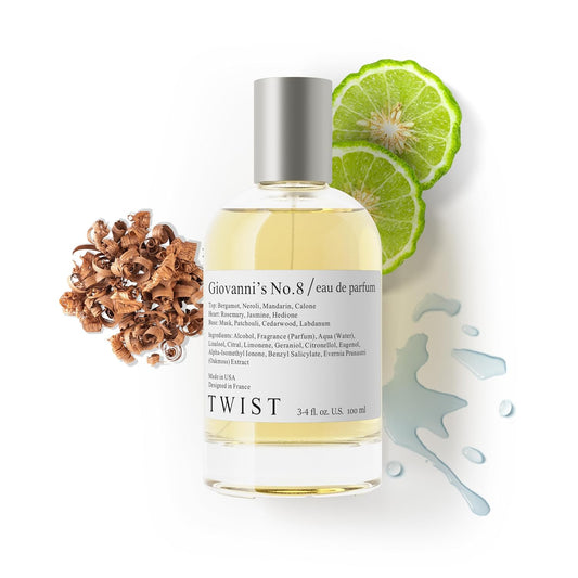 Twist - G.iovanni’s No. 8 - Eau De Parfum Inspired by Acqua D. G. Long-Lasting Perfume For Men, Marine & Citrus, Vegan, Clean Ingredients, Fragrance - Spray 100 ml | 3.4 fl. oz.