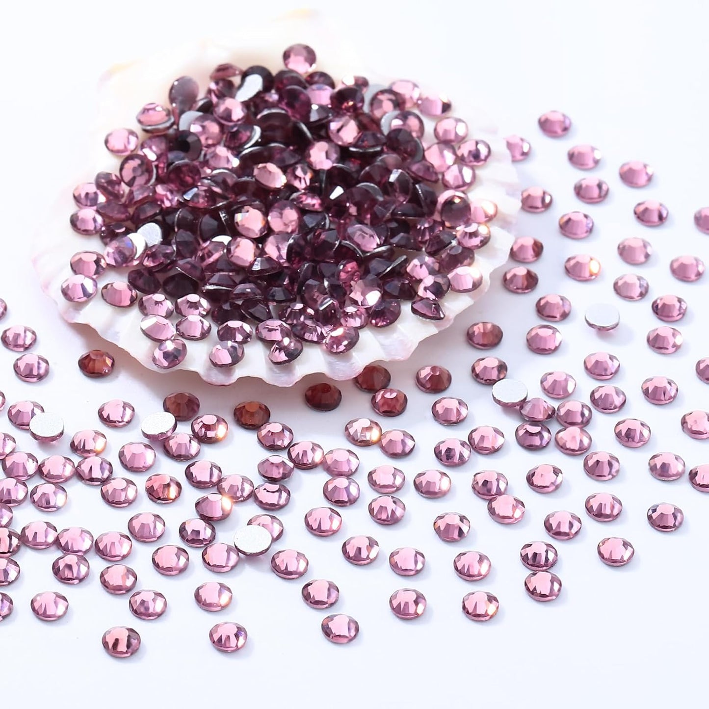 Light Amethyst Flatback Rhinestones, Glass Rhinestones for Nail Art and Craft, Glue Fix, Loose Crystal Gemstones(Lt.Amethyst, SS4, 1440pcs, 1.5-1.7mm)