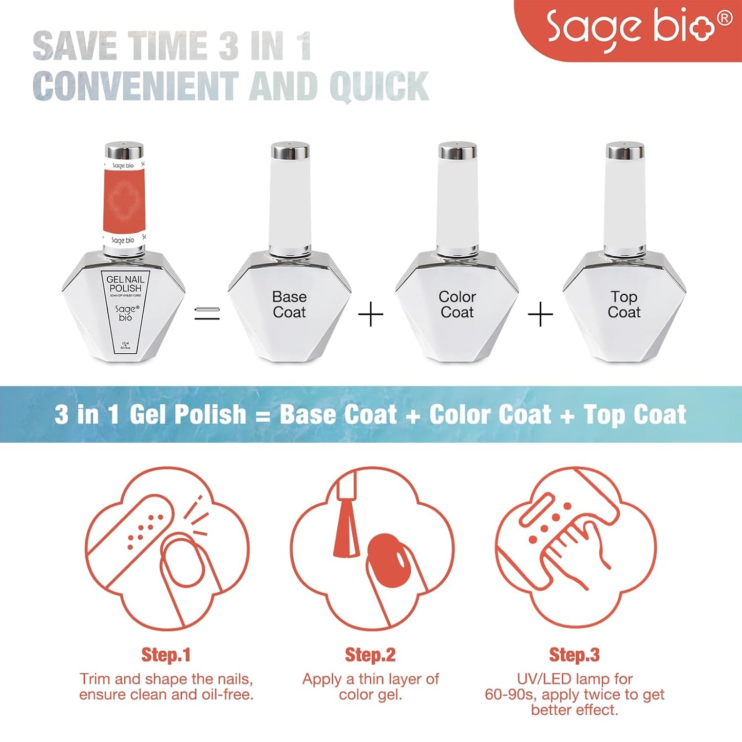 Multifunctional Cat Eye Gel Nail Polish, No Base or Top Coat Required, 15ml, Lasts Up to 4 Weeks, UV/LED Cured, Easy Application, R120