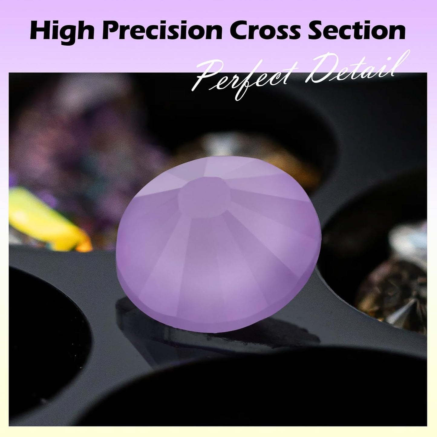 Mocha Lt.Purple Flatback Rhinestones, Glass Rhinestones for Nail Art and Craft, Glue Fix, Loose Crystal Gemstones(Mocha Lt.Purple, SS6, 1440pcs, 1.9-2.0mm)