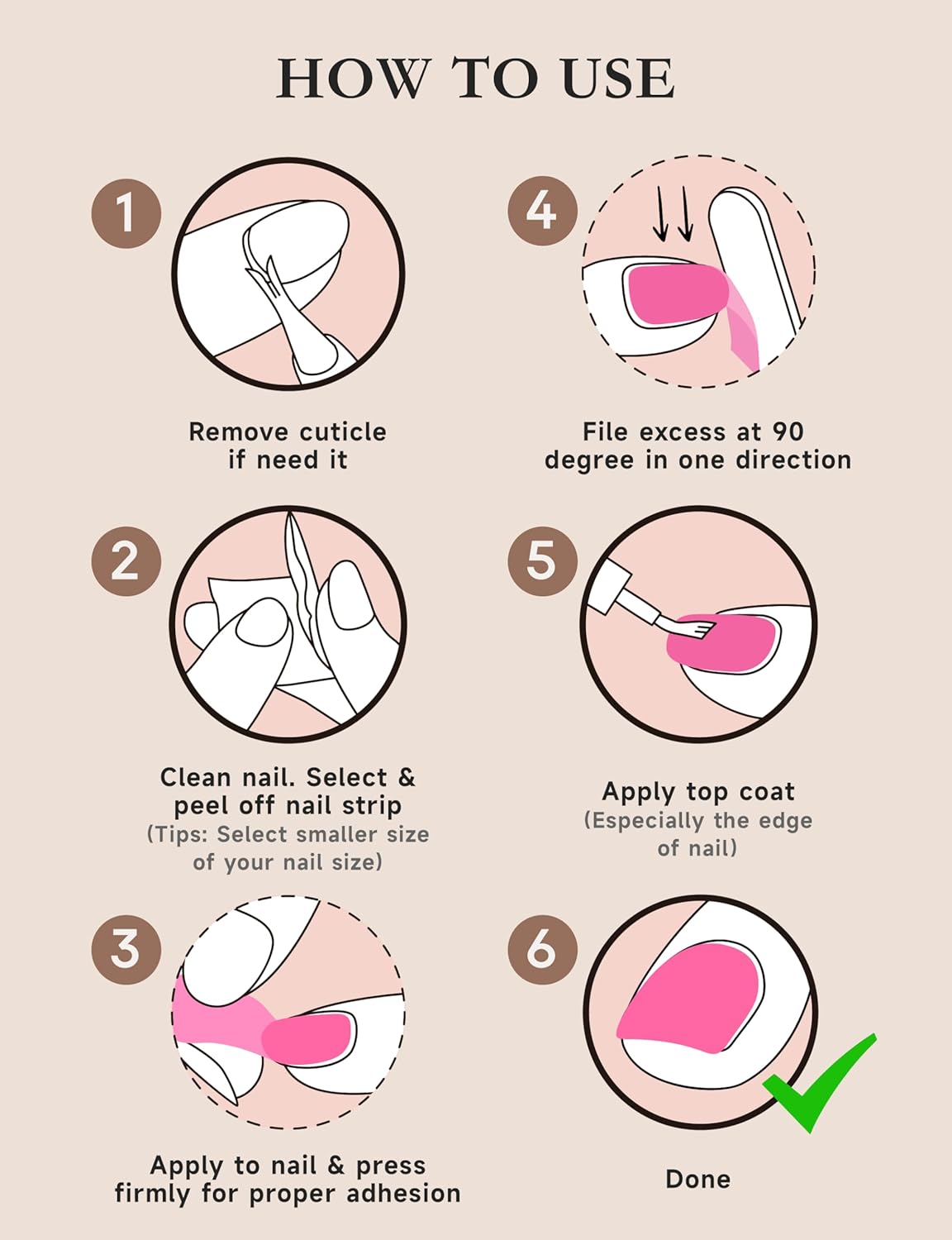 Nail Polish Strips, 44PCS Salon Quality Wraps with Top Coat, Long Lasting Gel Nail Stickers for Women Easy Apply& Remove (City Walk Brown&Gold)