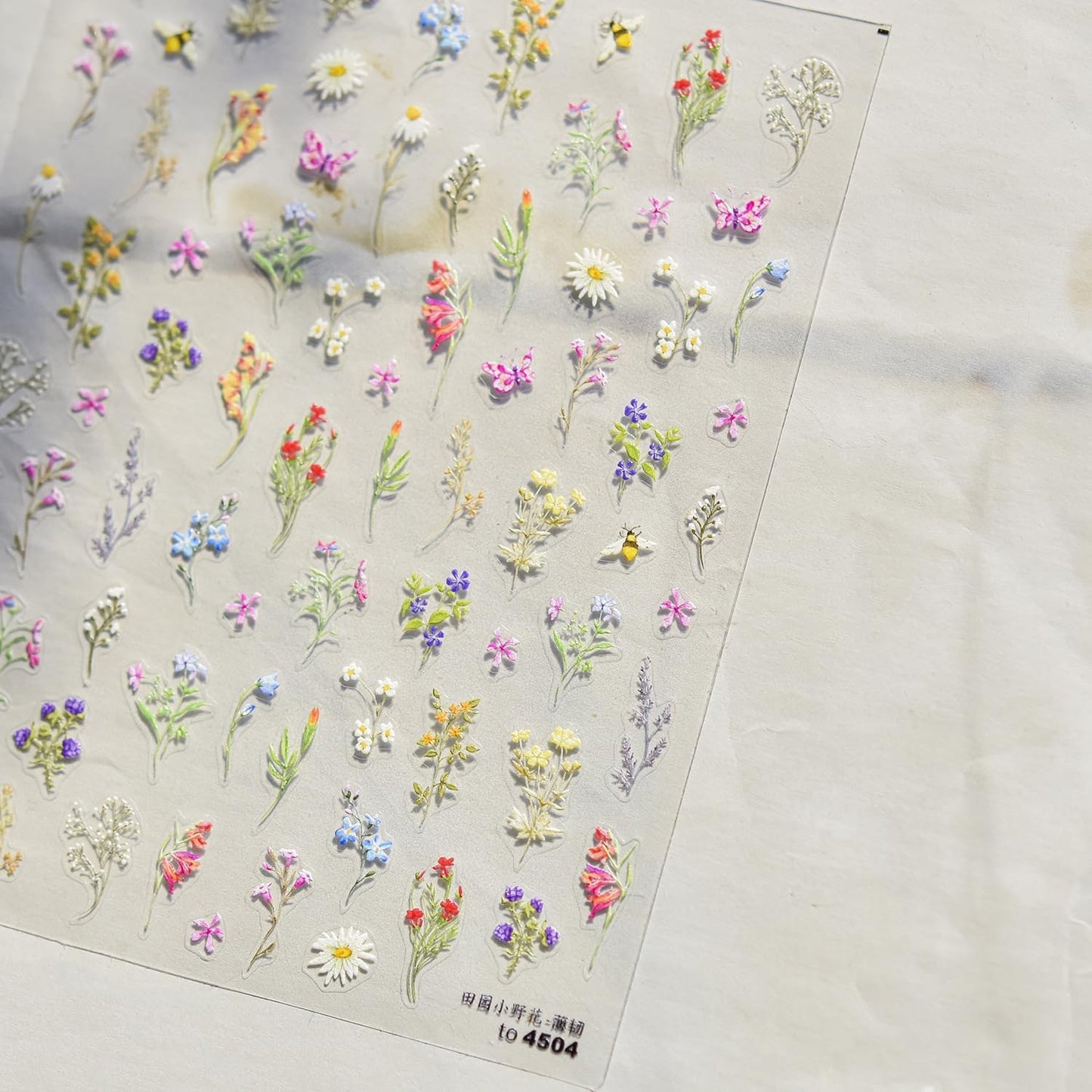 Spring Nail Art Stickers Decals 5D Self Adhesive Colorful Flower Nail Stickers for Nail Art Cute Floral Nail Decals Spring Summer Nail Supplies for Women Girls