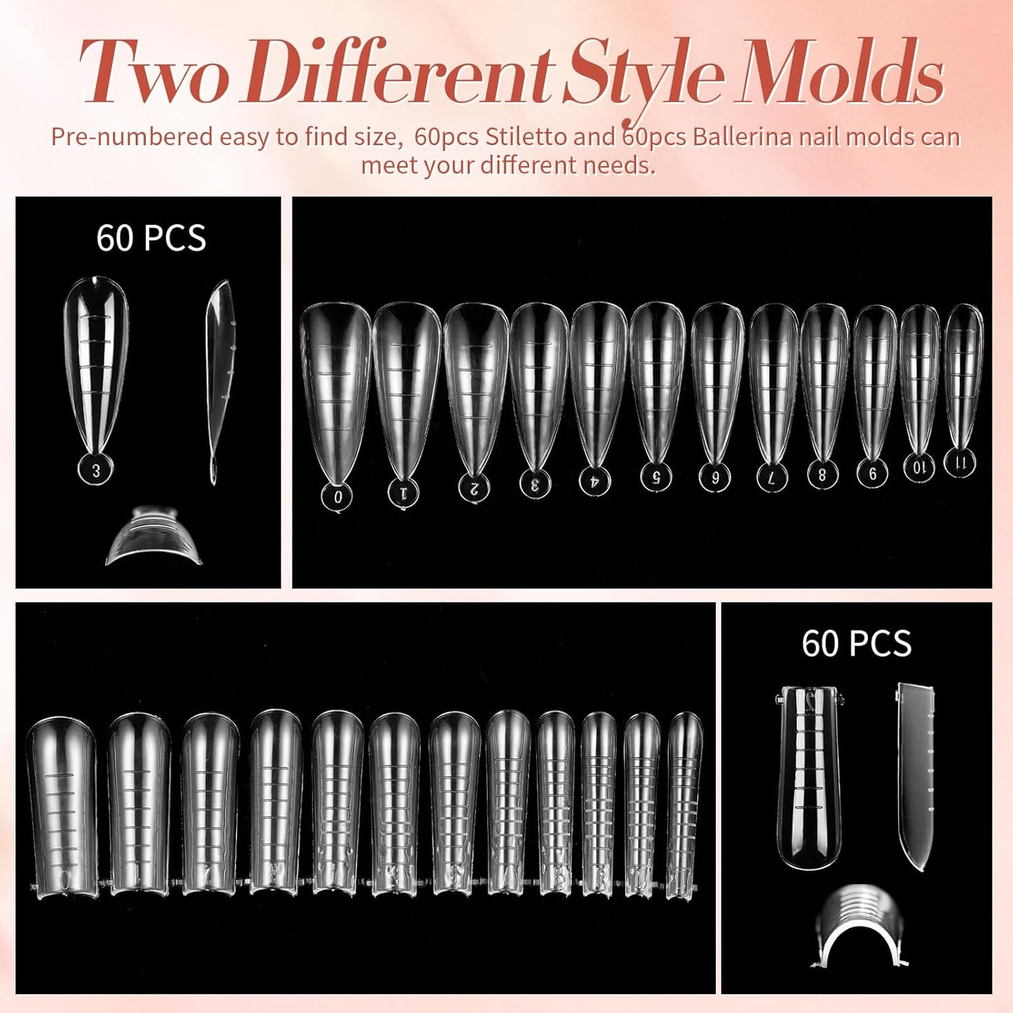 BORN PRETTY Extension Nail Gel Kit-6 Colors Gel Kit Nude Clear Jelly All-In-1 Set Builder Glue with U V Lamp Base Top Coat Set Forms French Manicure Set for Beginner