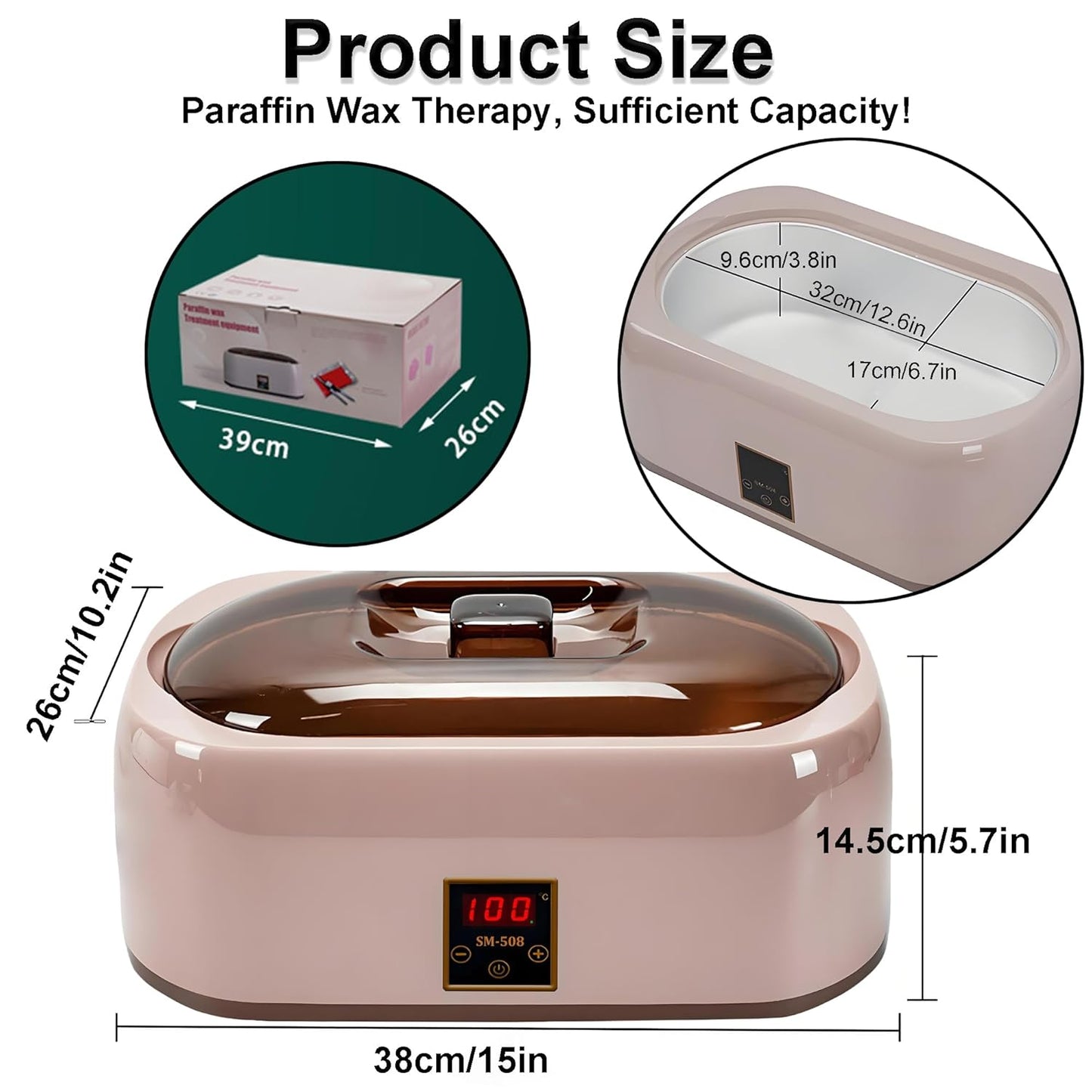 Paraffin Wax Machine for Hand and Feet - Rapid Wax Melting, Intelligent Temperature Control, Hydrating & Moisturizing Spa Treatment at Home (Pink)