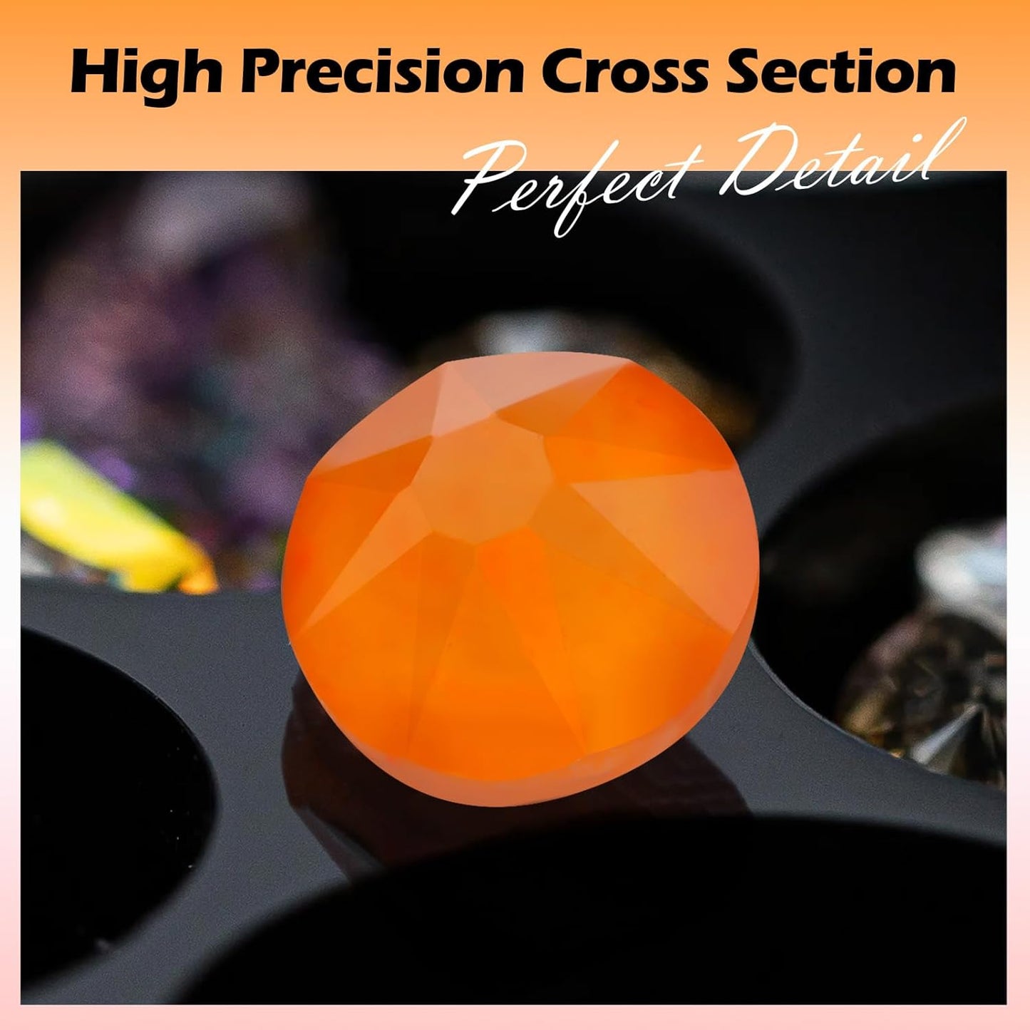 Neon Orange Flatback Rhinestones, Glass Rhinestones for Nail Art and Craft, Glue Fix, Loose Crystal Gemstones(Neon Orange, SS16, 1440pcs, 3.8-4.0mm)