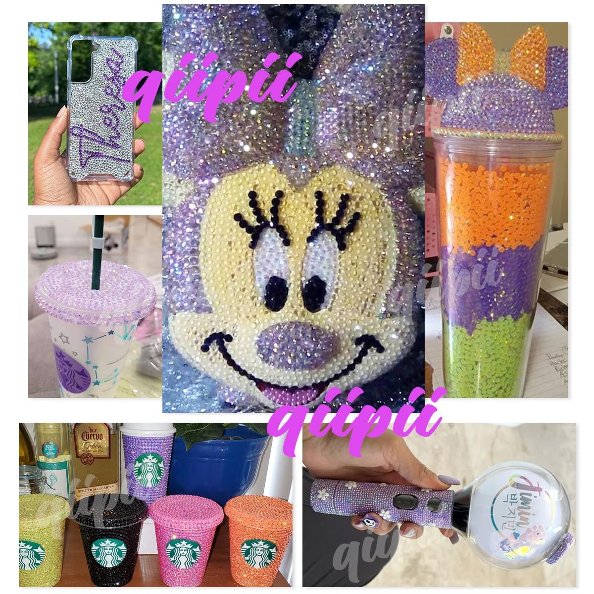 16000PCS Light Purple AB Resin Rhinestones for Crafting 3mm 4mm 5mm Violet Flatback Jelly Stones Bulk SS10 SS16 SS20 Diamonds Crystals Gems Charms for Nails Face Eyes Makeup Tumblers DIY Crafts