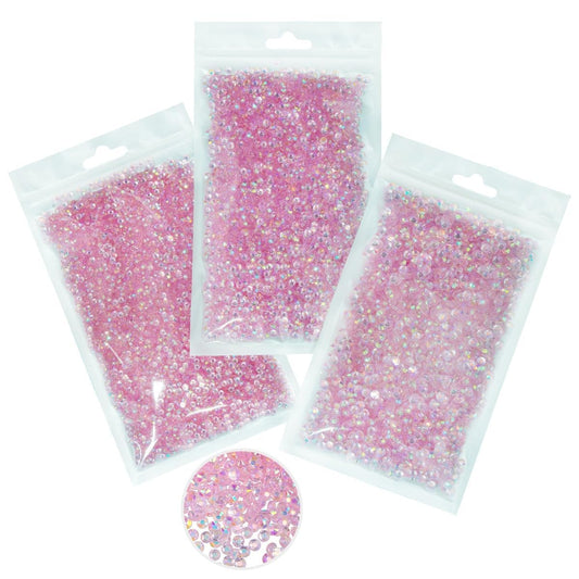 16000PCS Transparent Light Pink AB Resin Rhinestones for Crafting 3mm 4mm 5mm Flatback Jelly Stones Bulk SS10 SS16 SS20 Diamonds Crystals Gems Charms for Nails Face Eyes Makeup Tumblers Crafts