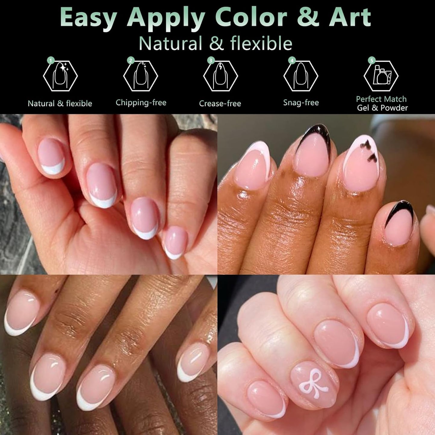 Extra Short Almond Nail Tips, 216pcs Acrylic Soft Fake Nails Gel Nail Tips, Full Cover Pre-Shaped Matte Clear Press on Nails for Extension, Diy at Home Manicure 12 Sizes