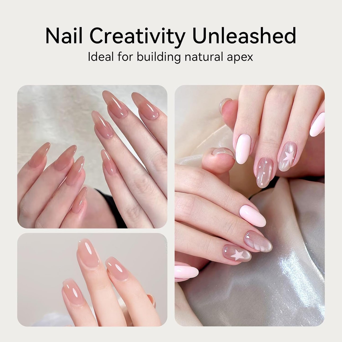 MAYCHAO Clear Milky White Builder Gel for Nails, 15ml Nail Strengthener in a Bottle, Nail Extension Hard Gel, Soak Off Long Lasting UV Light Cure