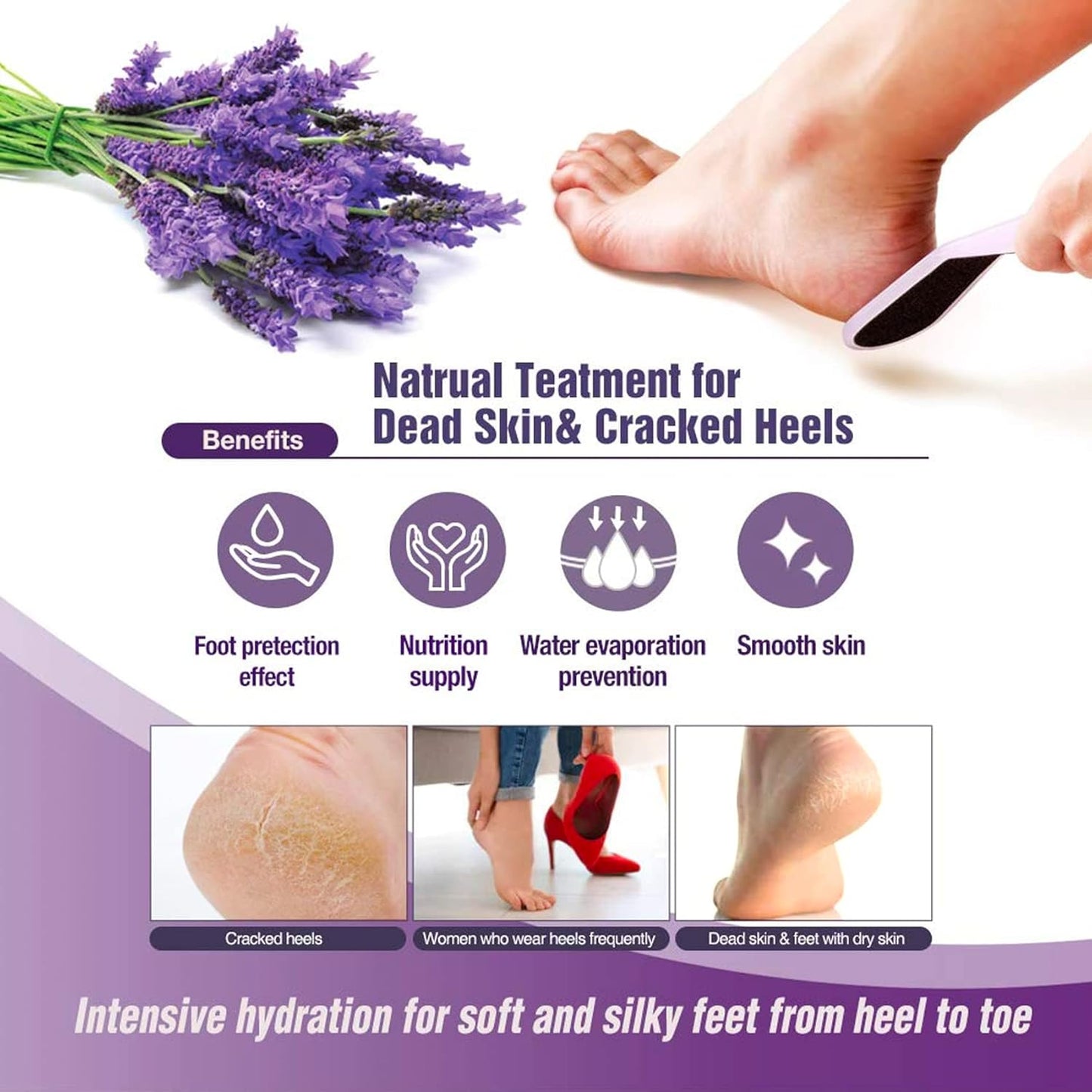 Epielle Relaxing Foot Masks 6 Pairs, Deep Moisturizing Socks for Dry Feet & Cracked Heels, Relax and Restore with Melatonin & Lavender Extract, Foot Spa & Self Care Gifts for Women, Korean Skin Care