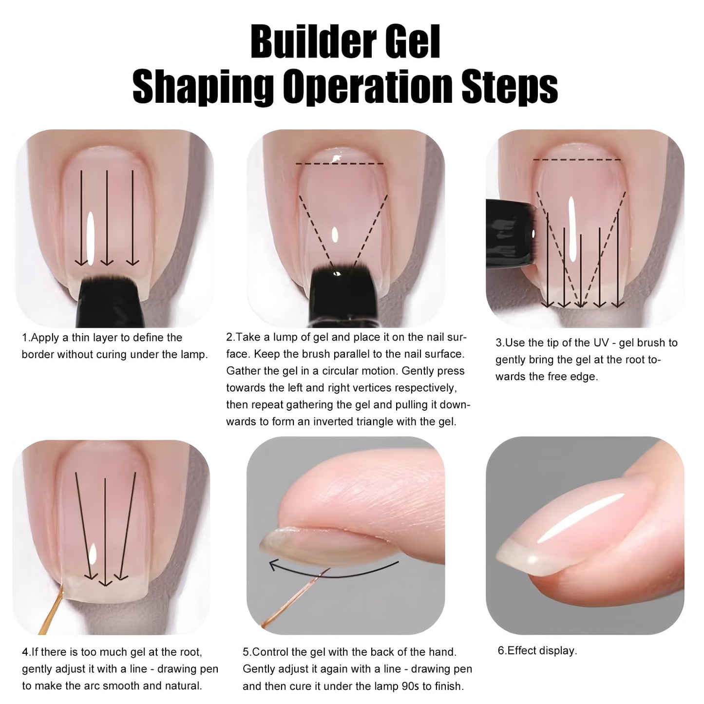 Vishine 2 Pcs Clear Builder Gel 8-in-One Clear Gel Builder for Nail Thickening Natural Nails Transparent Extension Hard Gel Polish Rhinestone Glue for Nail Art Base Coat Needed 16ml