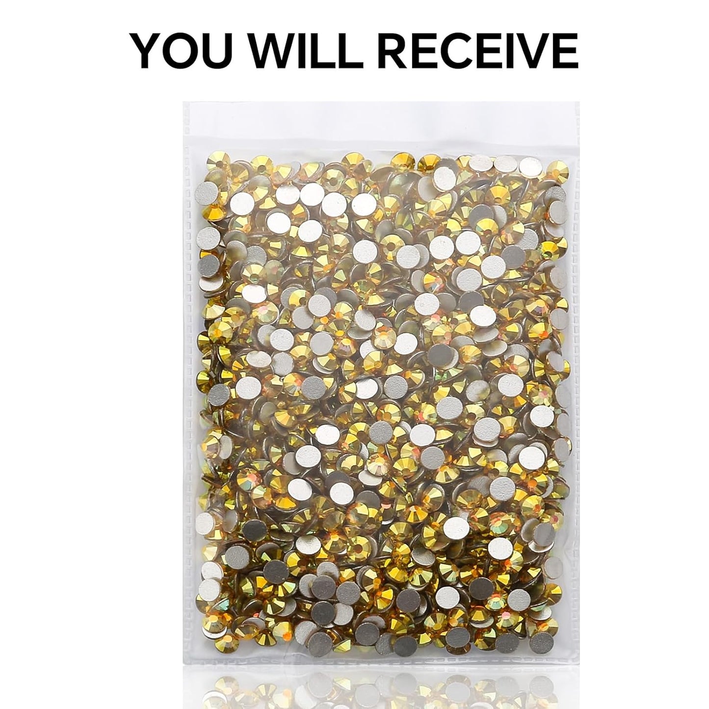 1440Pcs Metallic Sunshine Crystal Rhinestones,Glass Flatback Rhinestones Gemstones for Nail Face Makeup Art Crafts Clothes Decoration -(SS16,4.0mm,Metallic Sunshine)