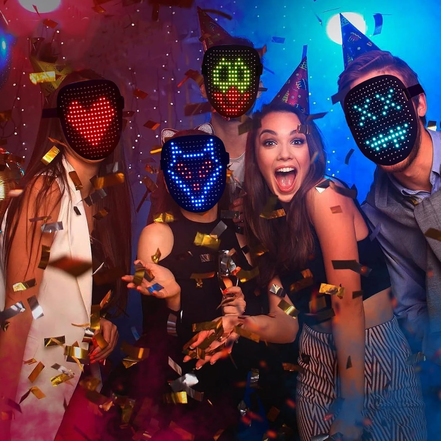 Halloween LED Mask, Light Up Masks Halloween Costume Cosplay Party Birthday Gifts for Teen Boys Girls