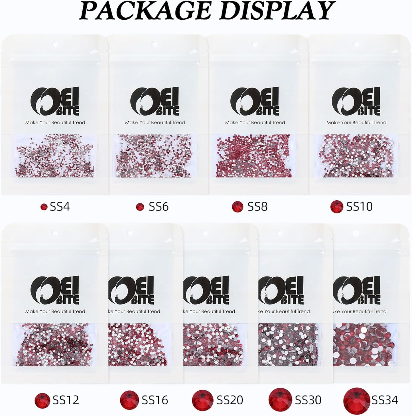 Siam Flatback Rhinestones, Glass Rhinestones for Nail Art and Craft, Glue Fix, Loose Crystal Gemstones(Siam, SS4, 1440pcs, 1.5-1.7mm)
