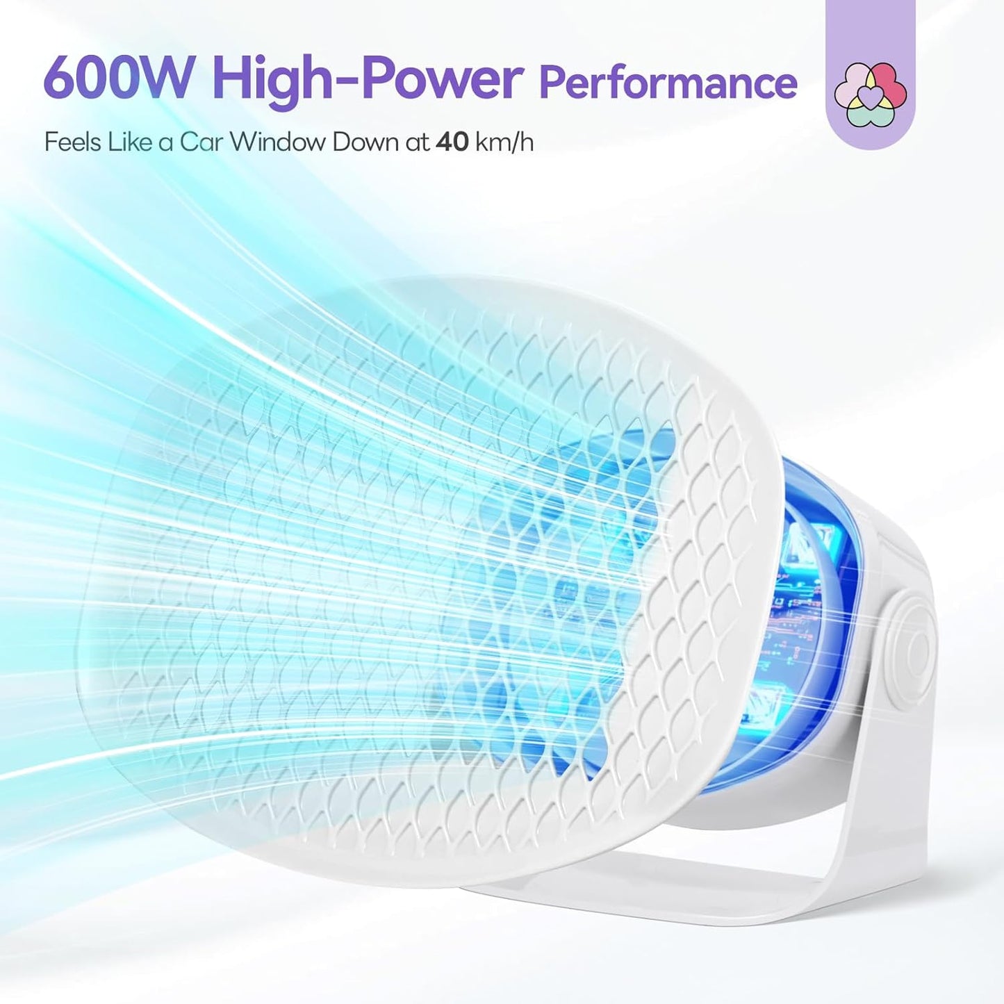 SAVILAND Essentials 600W Fast Nail Dryer: 6X Fast Drying Nail Polish Dryer for Regular Polish Nail Fan With Adjustable Angle Fingernail Dual Heating & Cooling Modes Dry Nail Dehydrator for Salon White