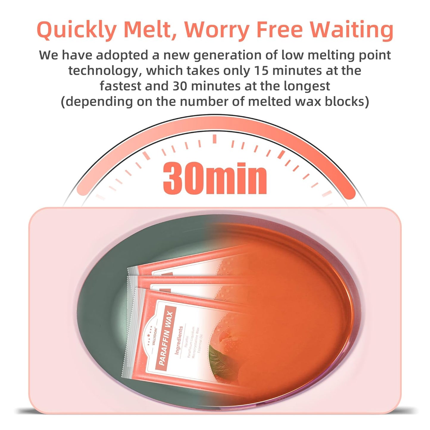 Paraffin Wax Refills, 4 Pack 200g Peach Scented Paraffin Wax Blocks for Paraffin Bath, Paraffin Wax Machine Refills for Hand Feet Dry Skin,Rrelieves muscle fatigue, Hydration and nourish