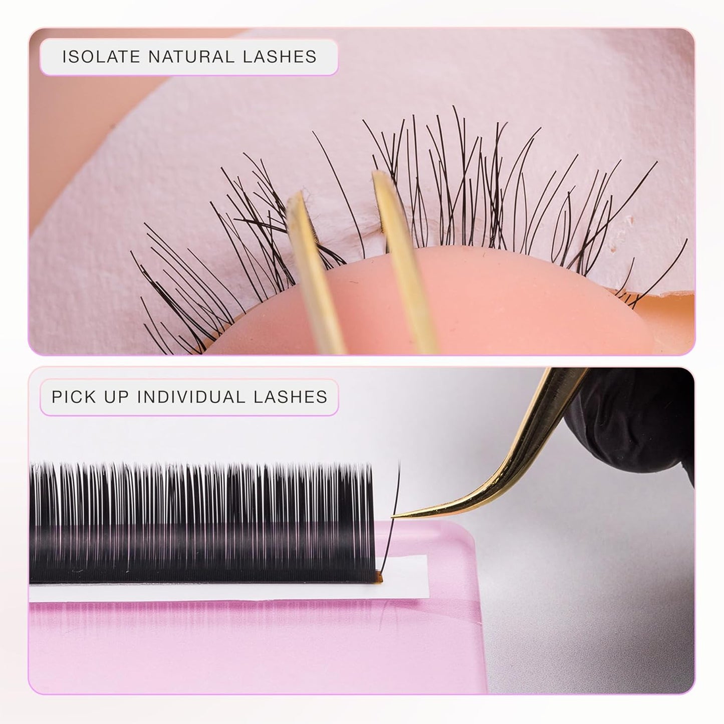 Curacoro Lash Tweezer - Professional & Precision Fiber Tip Grip Lash Tweezers for Eyelash Extensions, Multi Shapes & Purposes Tweezers for Volume, Isolation & Classic Lashes (Gold, Lashy and Classy)