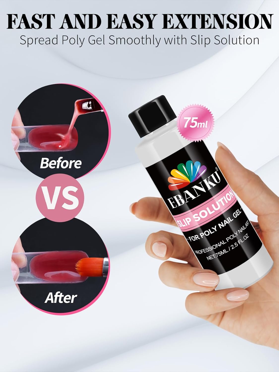 Poly Gel Nail Form Kit, EBANKU 192PCS Reusable Nail Extension Mold Dual Forms with 5Pcs Clips, 75ML Slip Solution, Brush Pen, File & Cuticle Pusher for Beginners, 8 Style 12 Sizes