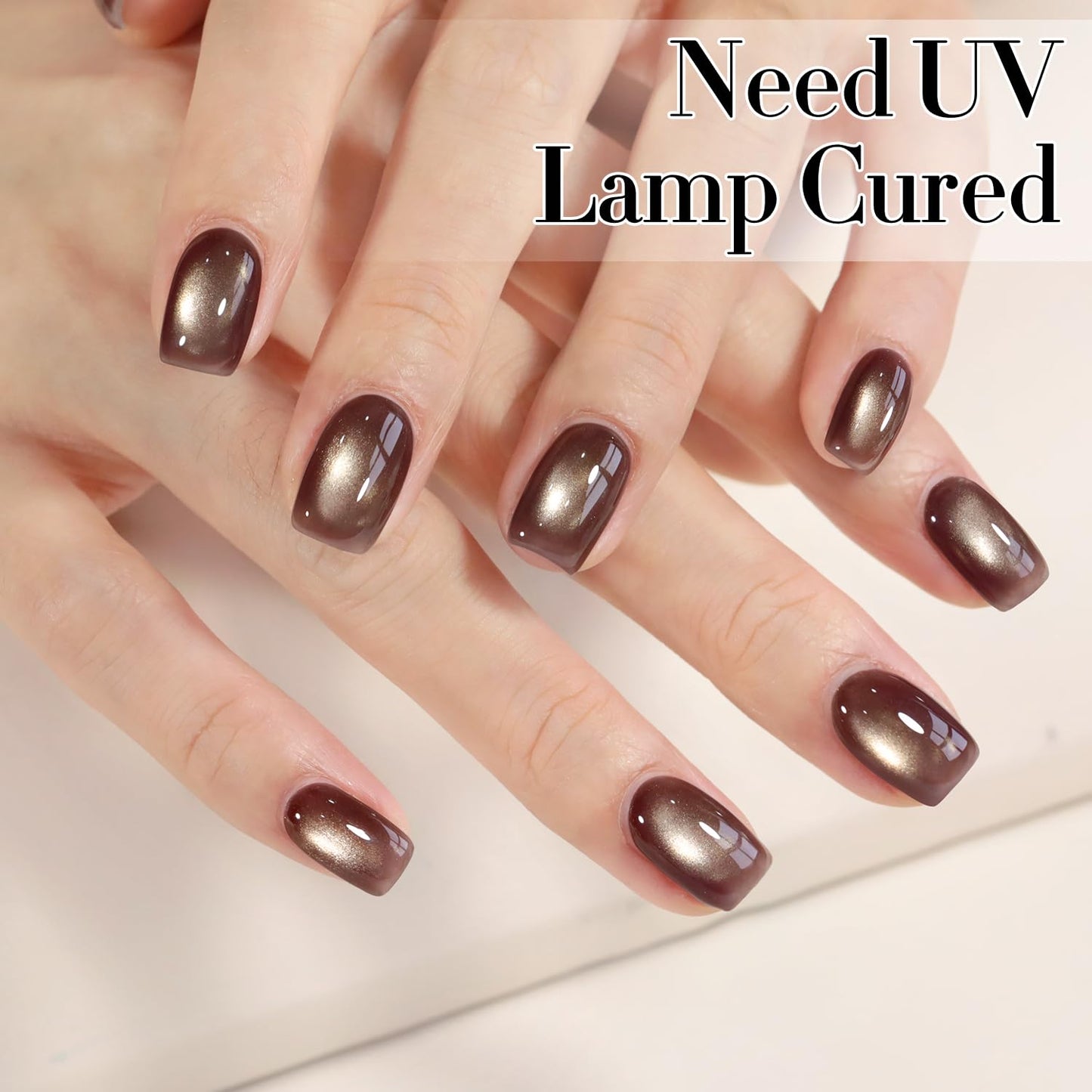 Double Rhythm 0.5 Oz Cat Eye Gel Polish with Magnet Same Color Same Bottle Holographic Glitter Shimmer Translucent Color Salon 15 ML Magnetic Nail Art (Dark Gray Purple-MC1280)