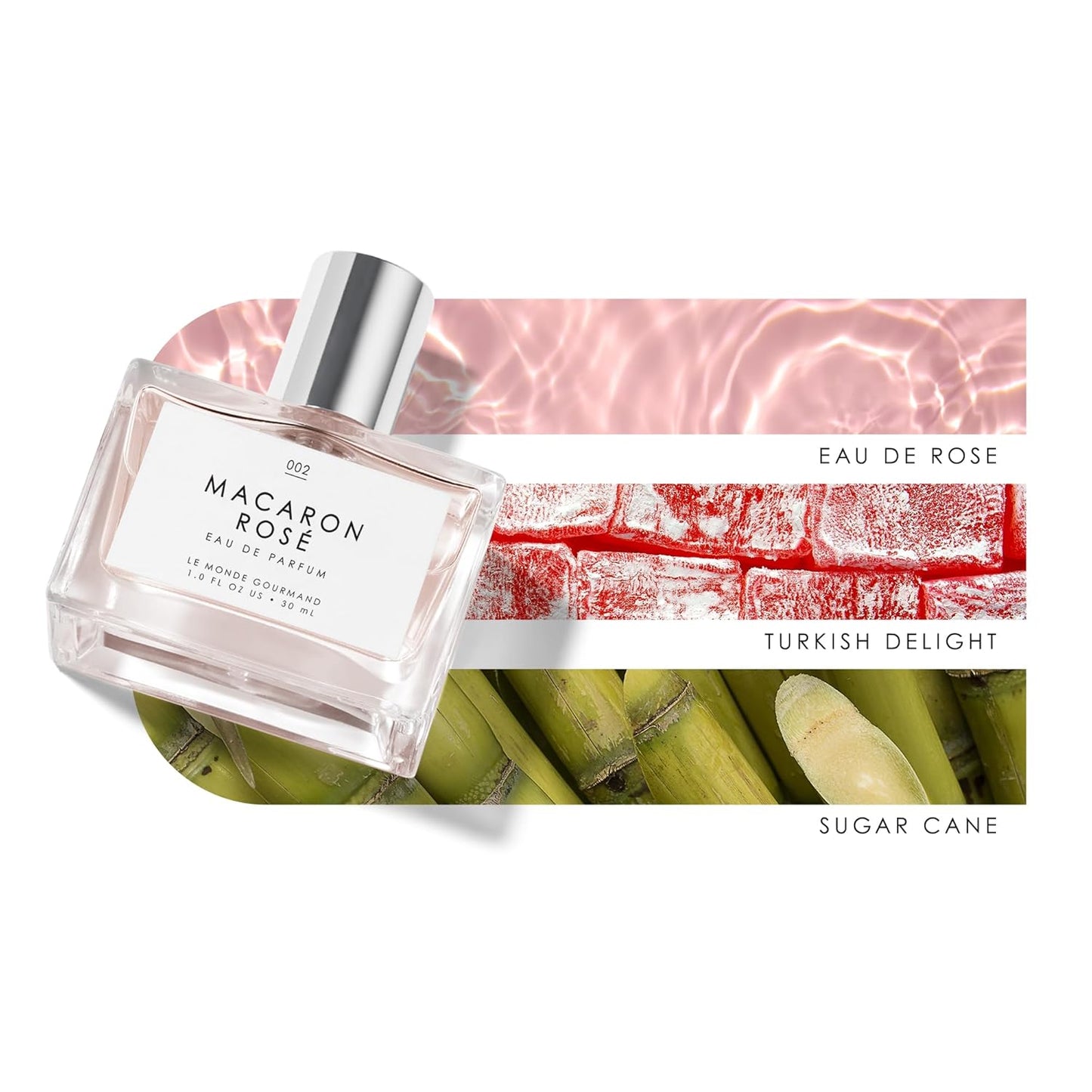 Le Monde Gourmand Macaron Rosé Eau de Parfum - 1 fl oz (30 ml) - Rose, Floral, Sugar Perfume Notes