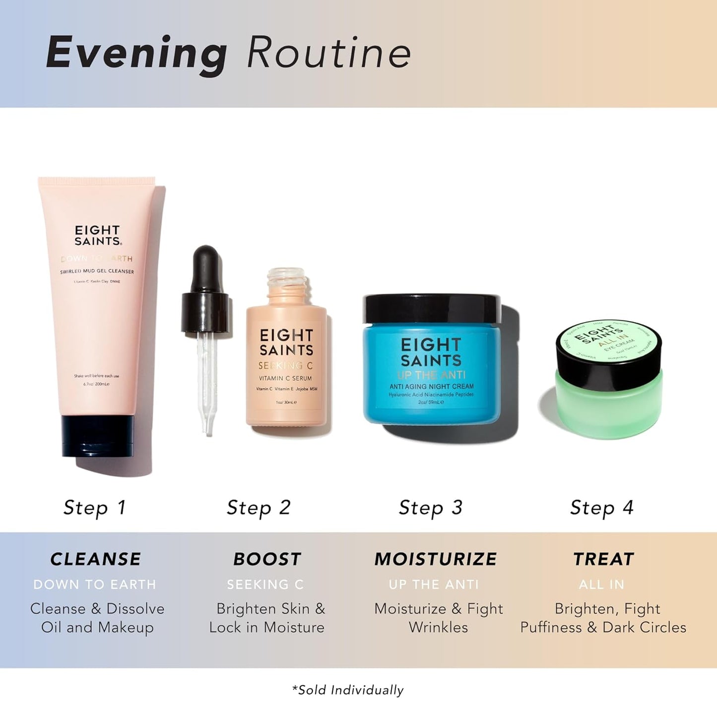 Eight Saints Vitamin C Serum For Face, Anti Aging Facial Serum, Hyaluronic Acid, Vitamin E, Organic Aloe Vera and Jojoba Oil, Hydrating & Brightening Serum for Dark Spots, Fine Lines and Wrinkles, 1oz