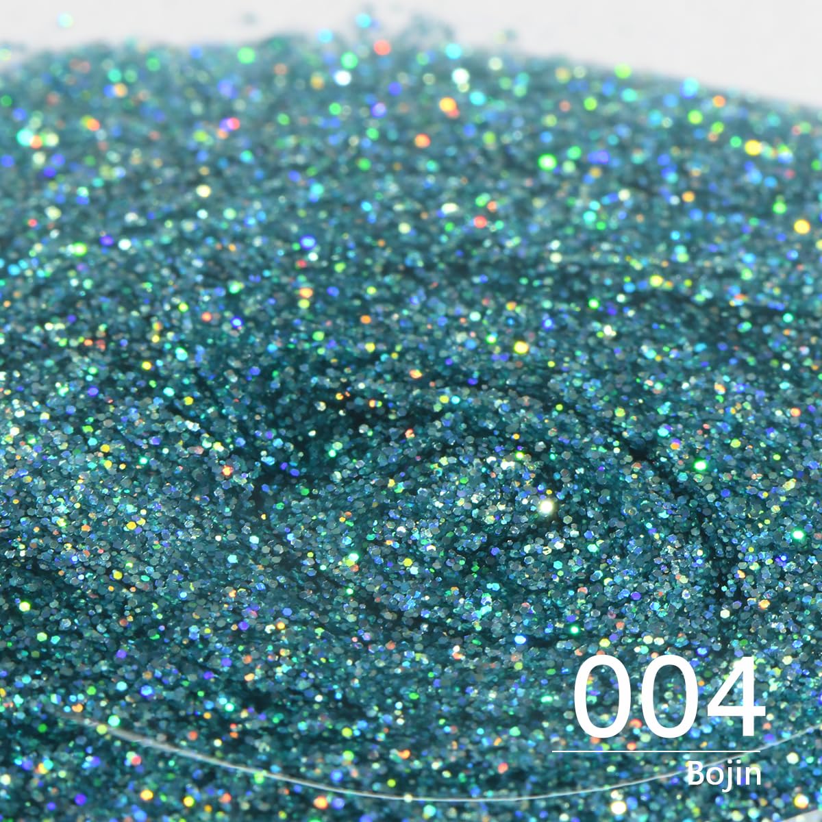 Holographic Glitter Gel Nail Polish, HEMA HPMA TPO Free, Teal Blue Sparkle Shimmer, Need UV Lamp Long Lasting Salon Perfect Gel Nail 15ML for Women (BJ-004)
