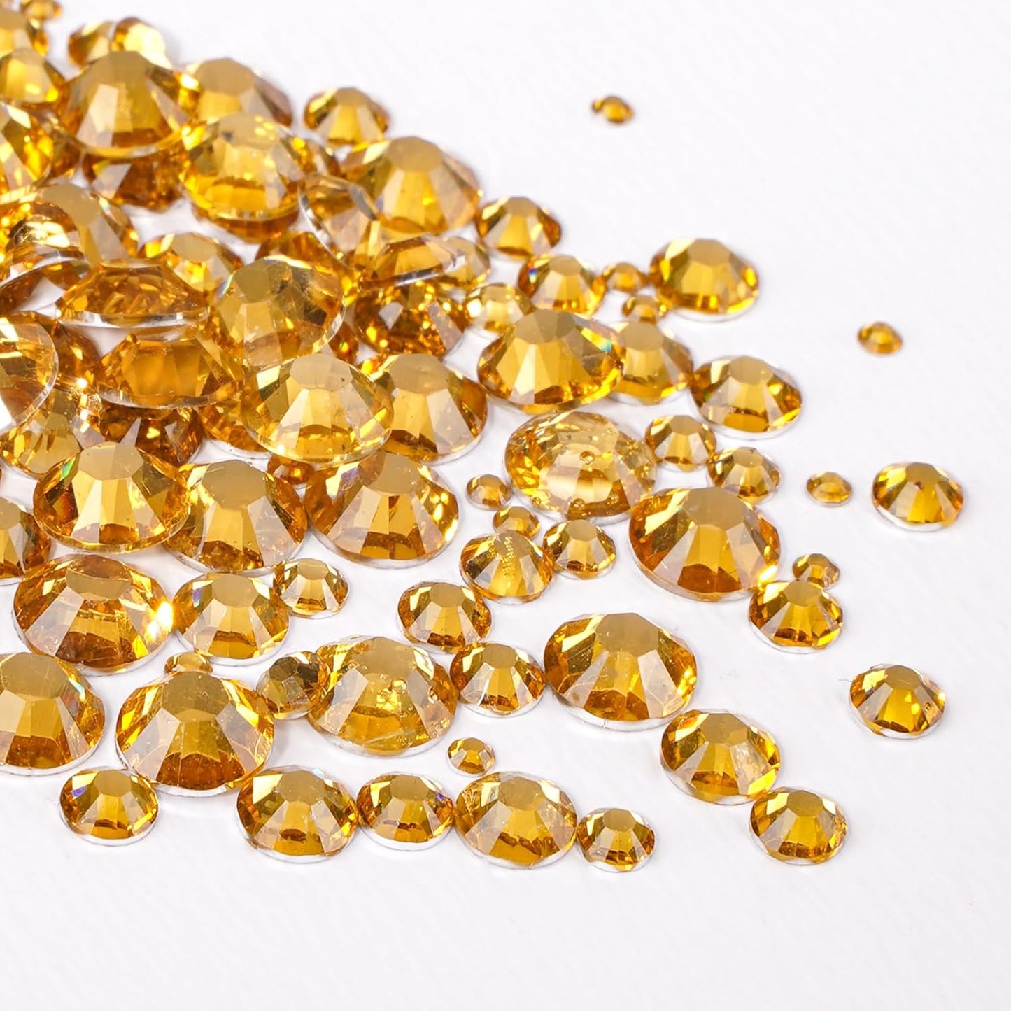 Canvalite 2784Pcs Gold Rhinestones Flatback Gems, Nail Rhinestones Nail Art Gems with Jewelry Glues, Pick Up Tweezers and Rhinestone Picker Dotting Pen, Nail Art Tools for Nails, Clothes, Face, Craft