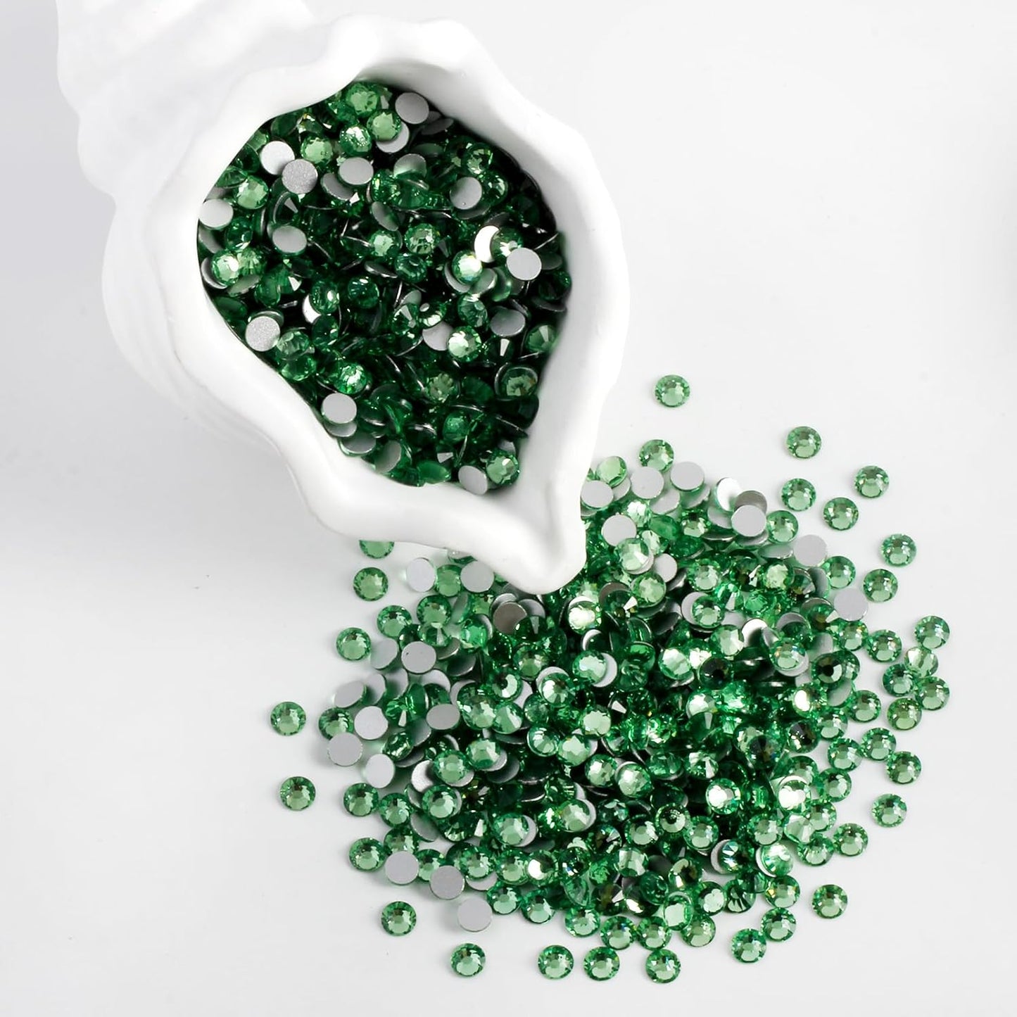 2000 PCS SS16 Flatback Rhinestones,12-Facet Diamond-Cut Glass Gems for Nail Art,Clothing,DIY Crafts,Glue-On Decoration Stones with Silver Backing,Peridot