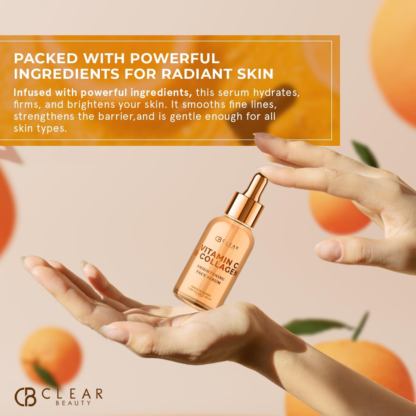 Vitamin C & Collagen Facial Serum – Dermatologist-Tested, Anti-Aging, Korean Skin Care, Even Skin Tone & Fades Dark Spots – Hydrating, Firming, & Nourishing – Clean Beauty, 1.69 FL. Oz