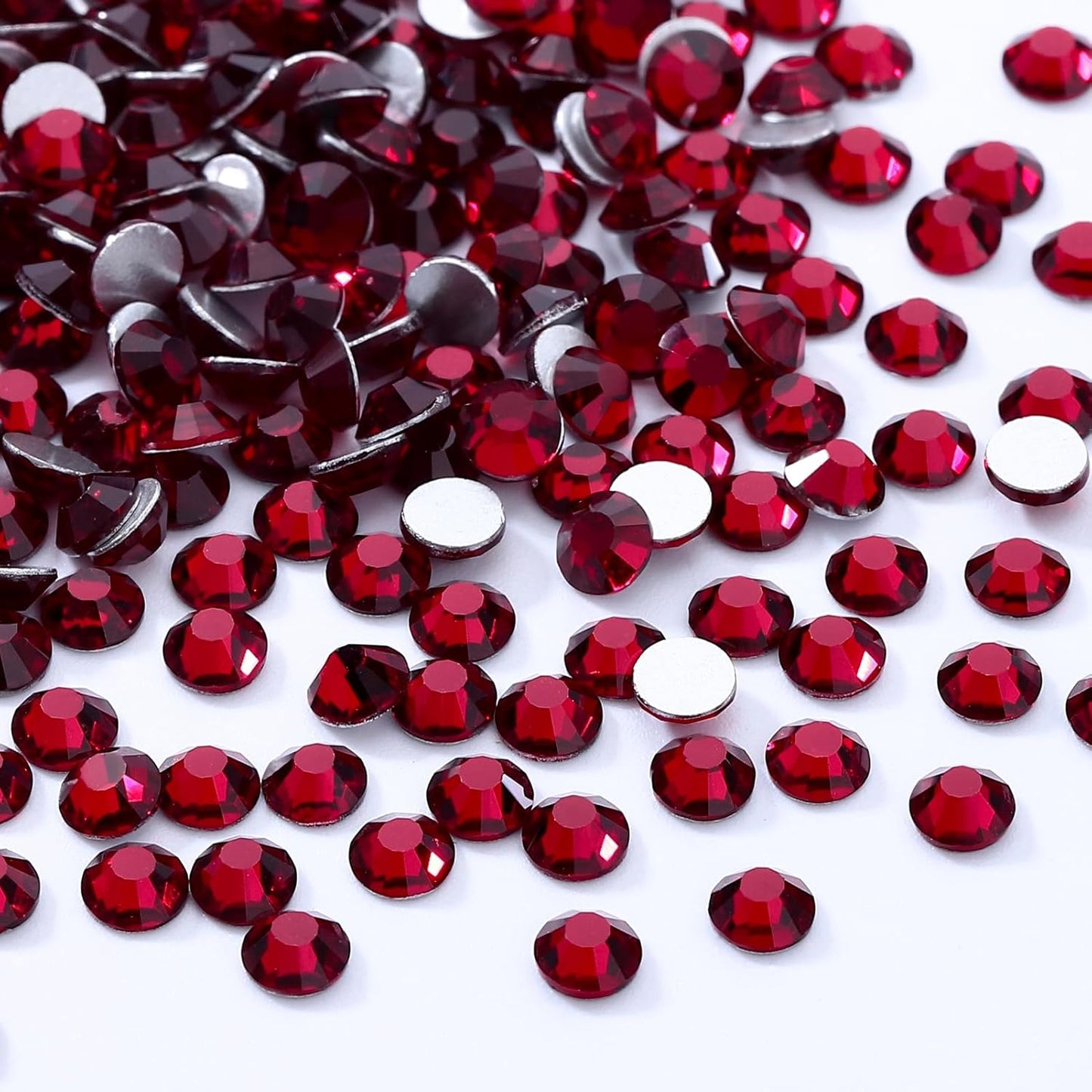 Siam Flatback Rhinestones, Glass Rhinestones for Nail Art and Craft, Glue Fix, Loose Crystal Gemstones(Siam, SS6, 1440pcs, 1.9-2.0mm)